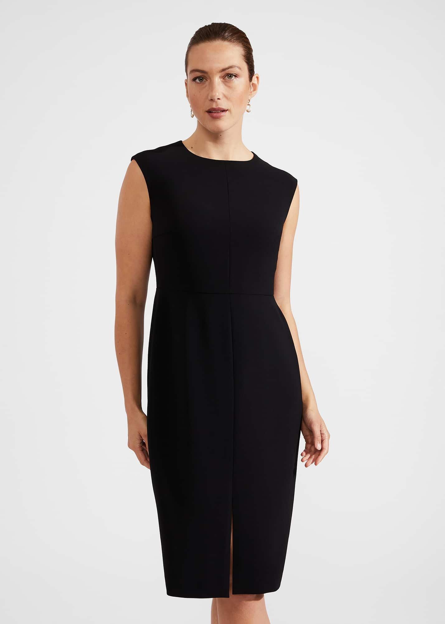 Vanessa Crepe Dress, Black, hi-res