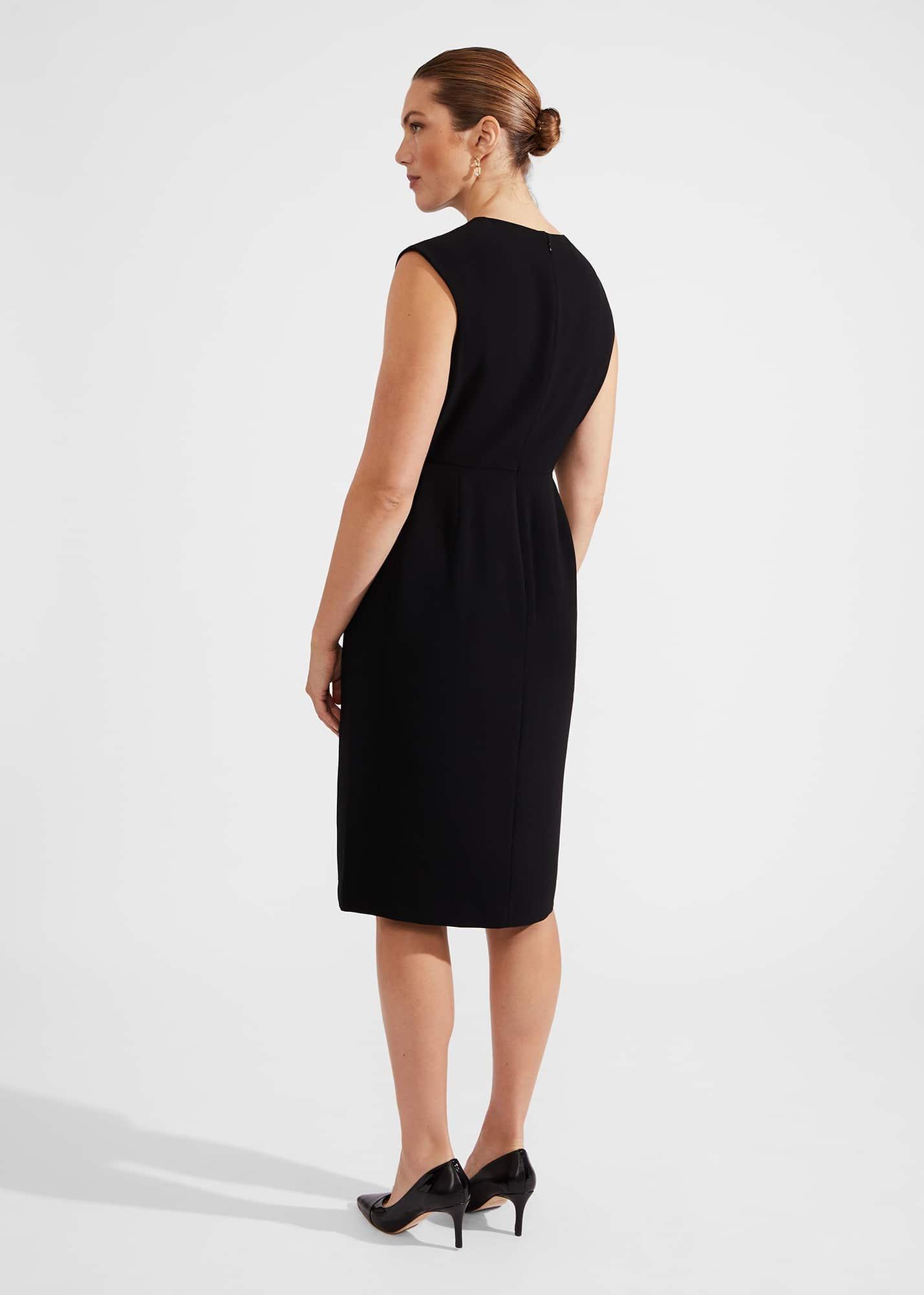 Vanessa Crepe Dress, Black, hi-res