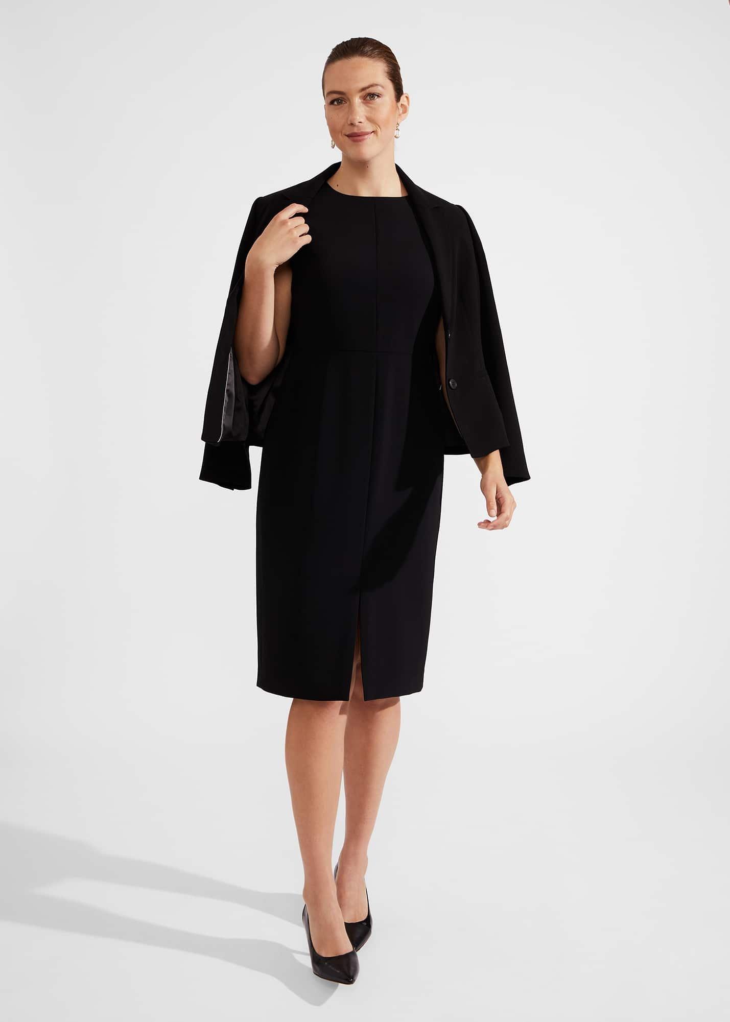 Vanessa Crepe Dress, Black, hi-res
