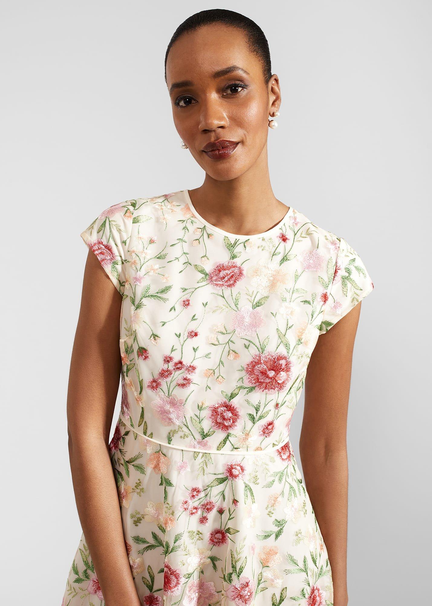 Tia Embroidered Dress, Cream Multi, hi-res