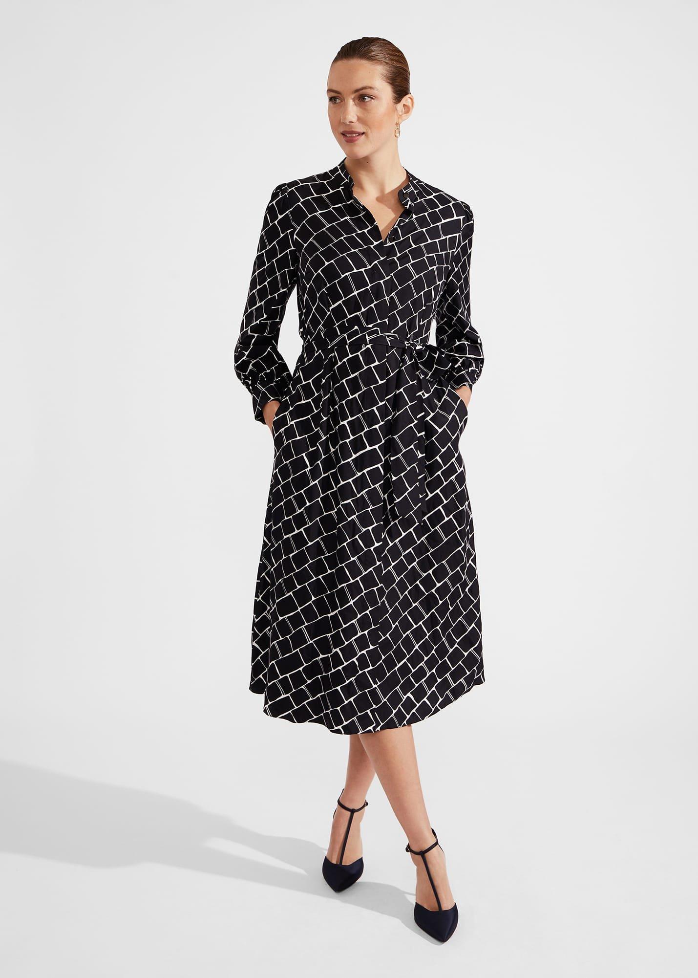 Petite Kalani Dress, Navy Ivory, hi-res