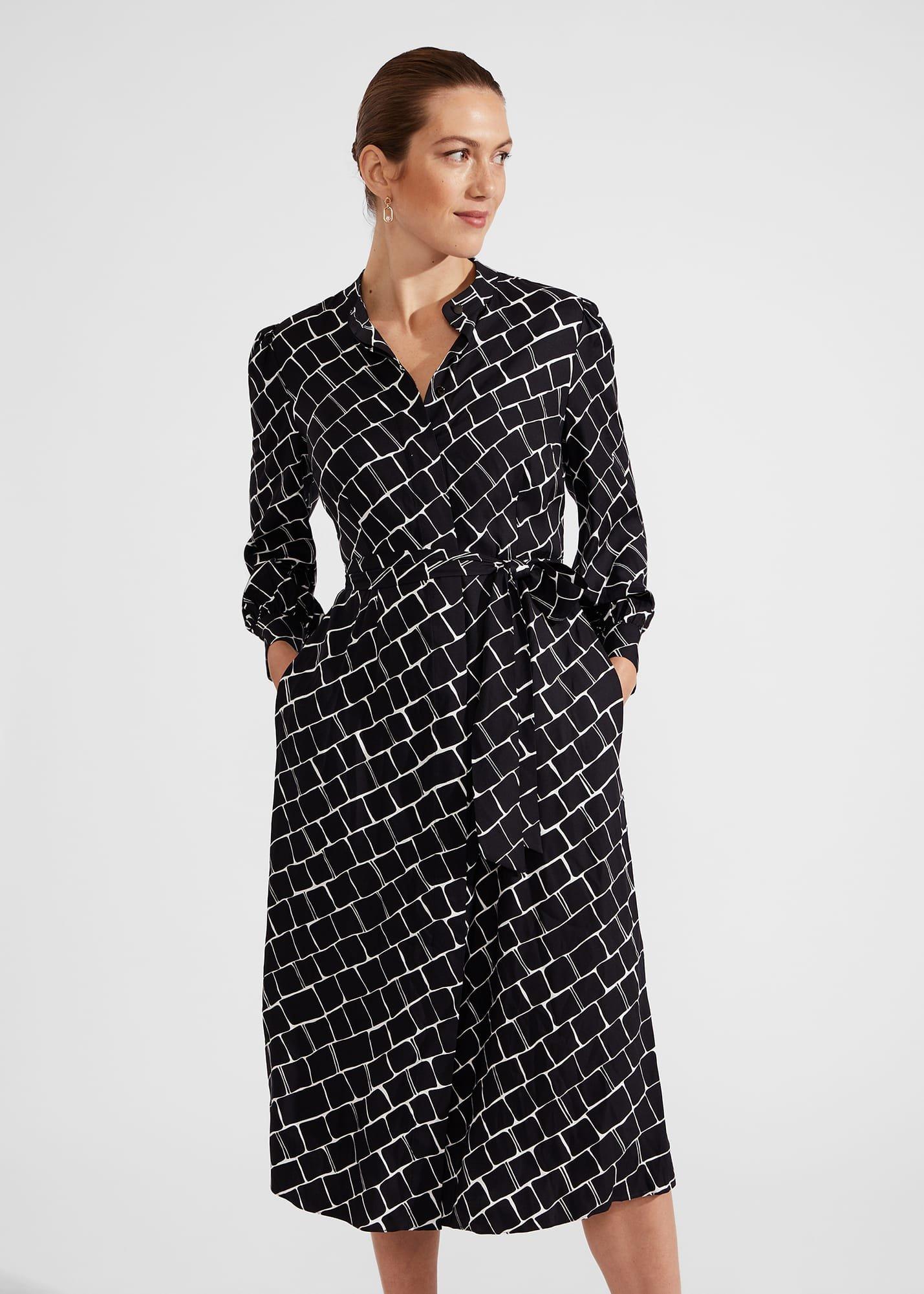 Petite Kalani Dress, Navy Ivory, hi-res