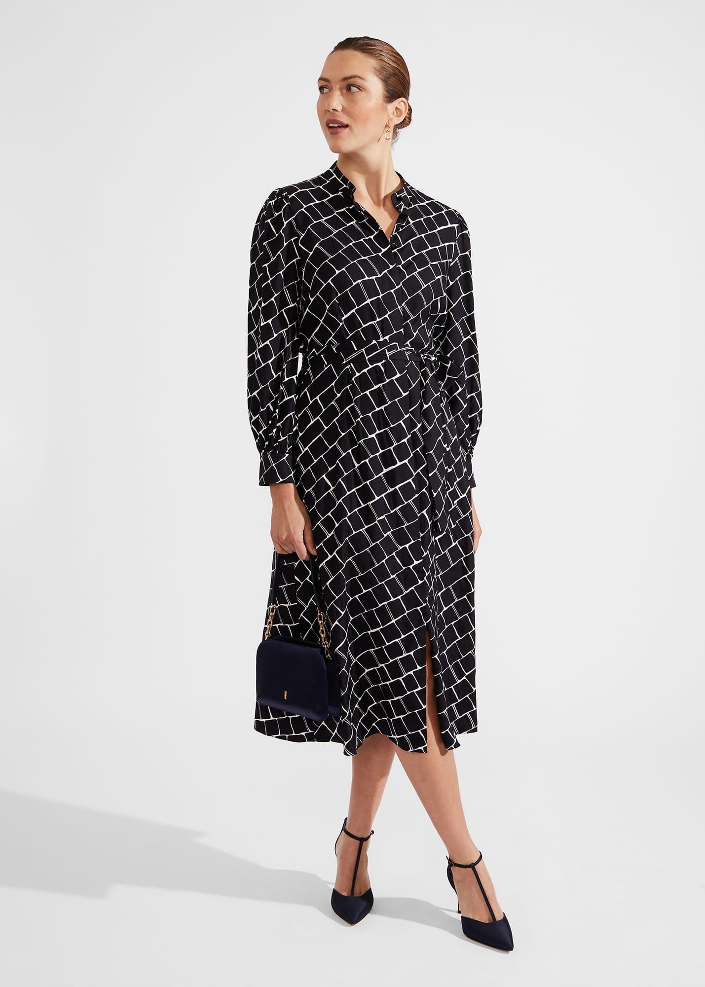 Petite Kalani Dress, Navy Ivory, hi-res