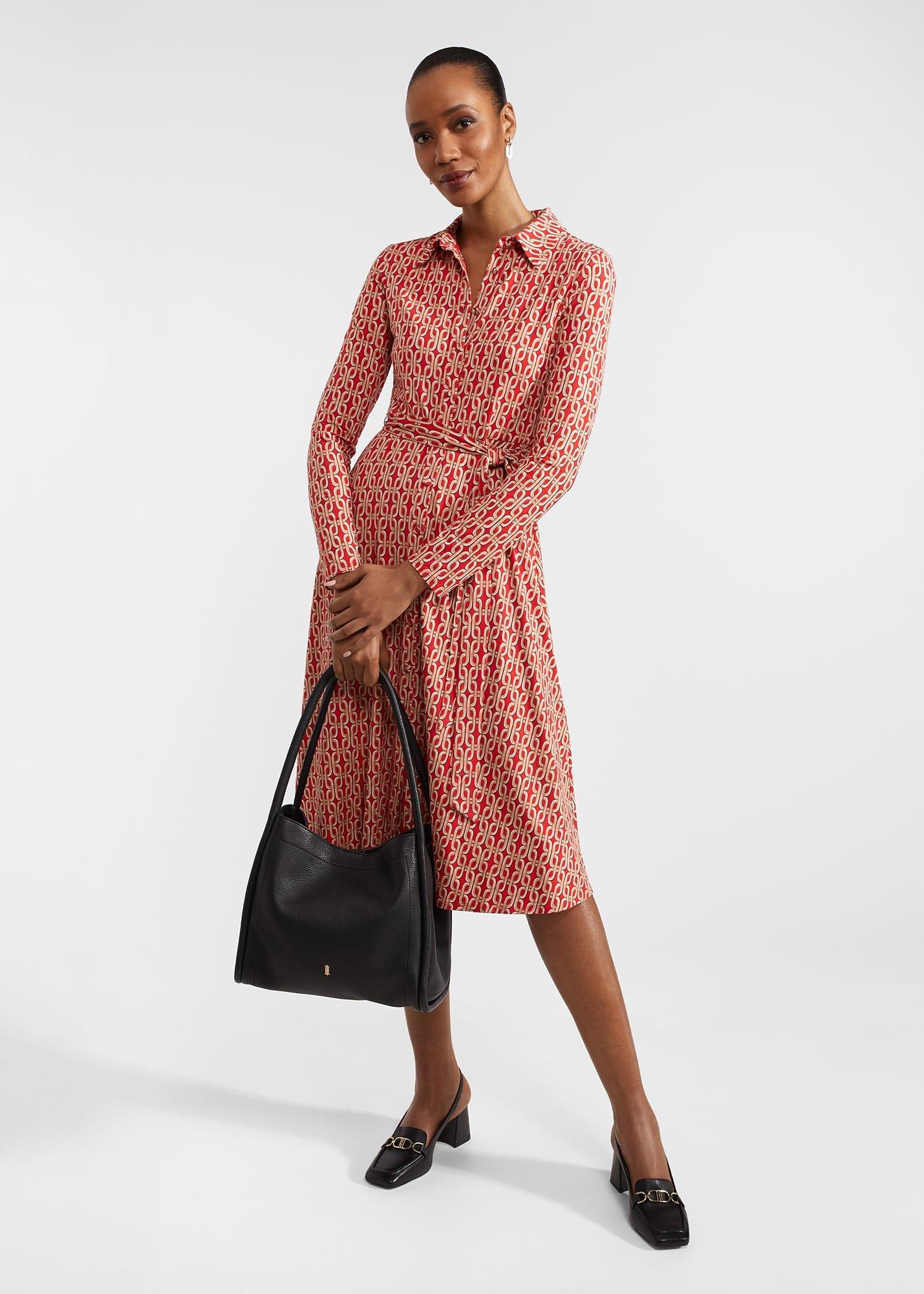 Clarice Jersey Dress, Red Multi, hi-res