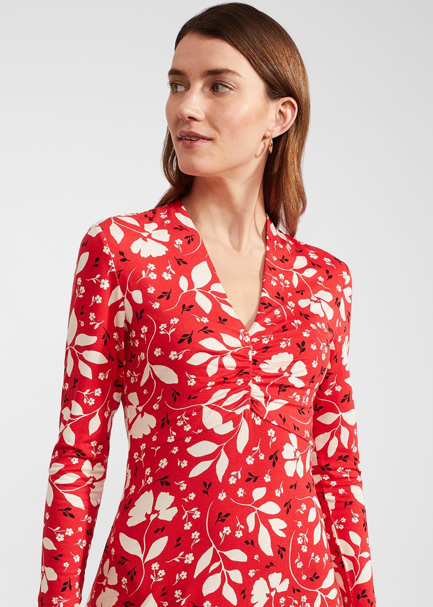 Gabi Jersey Dress, Red Multi, hi-res