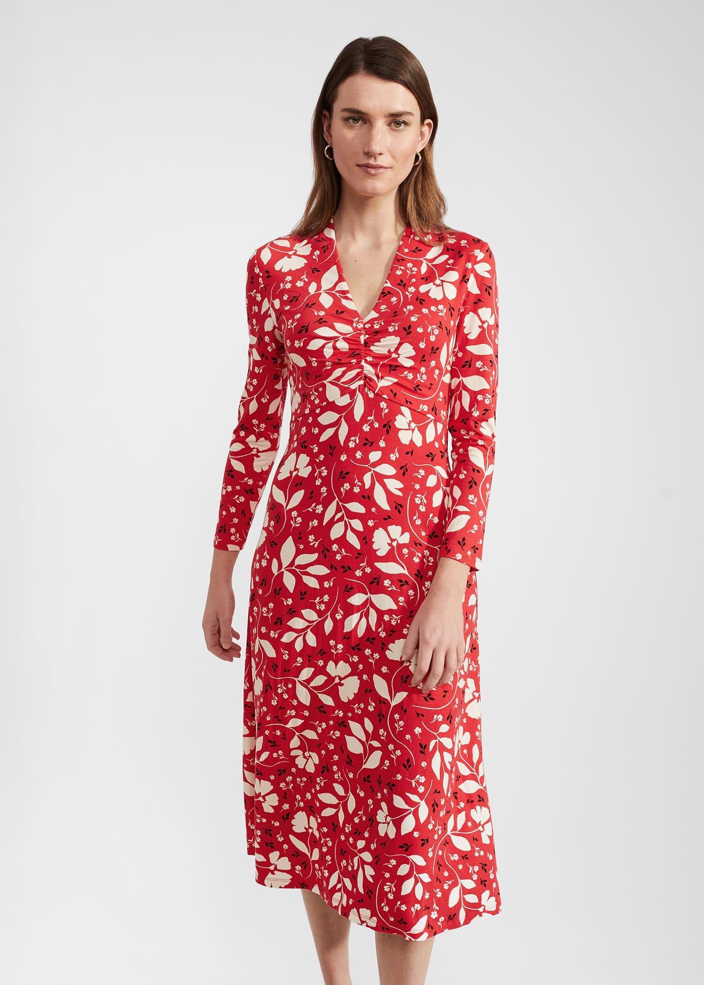 Gabi Jersey Dress, Red Multi, hi-res