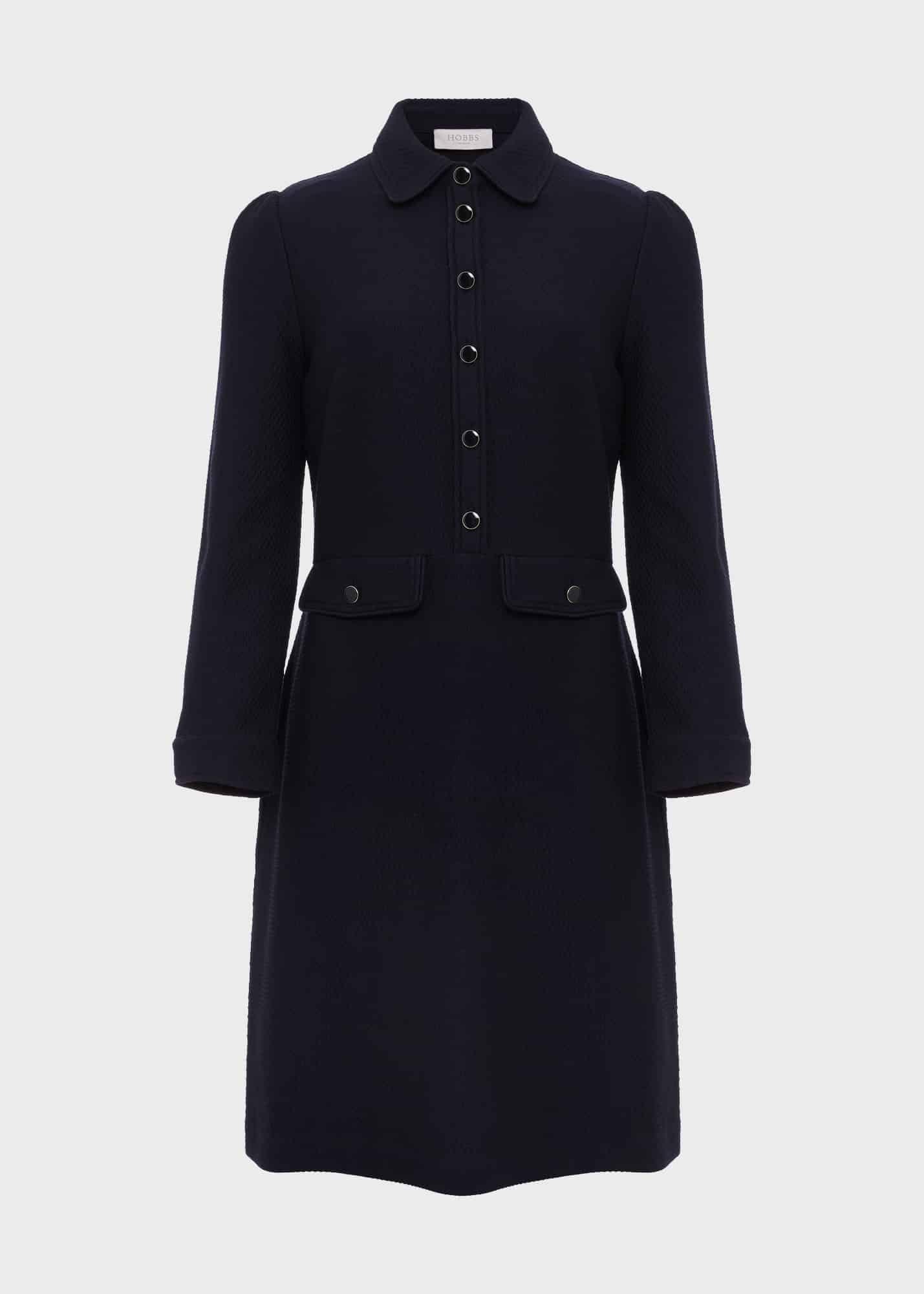 Adelia Ponte Dress, Navy, hi-res