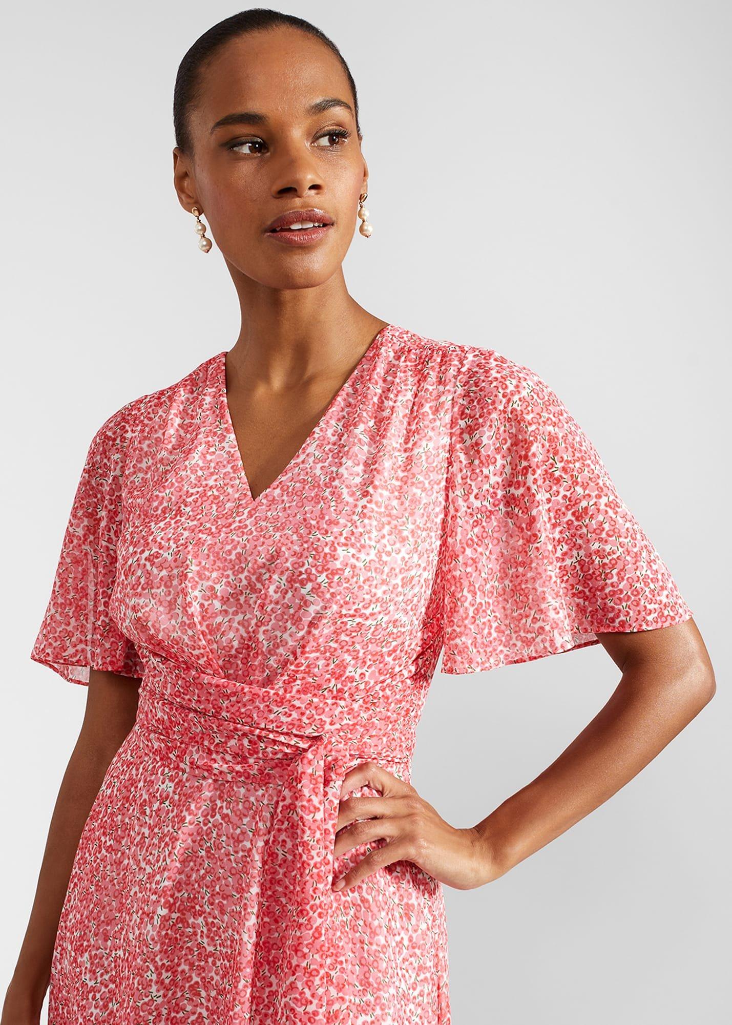 Petite Marie Wrap Dress, Ivory Multi, hi-res