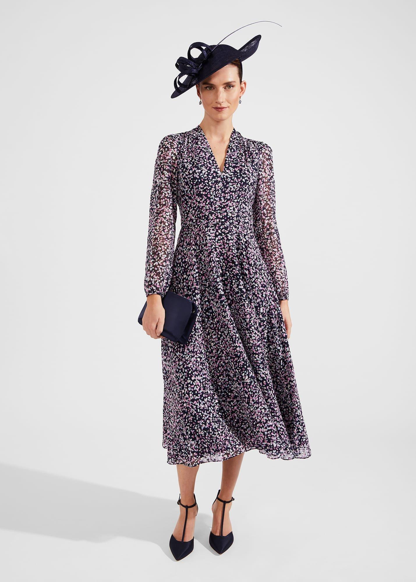 Aurora Fit And Flare Dress, Navy Multi, hi-res