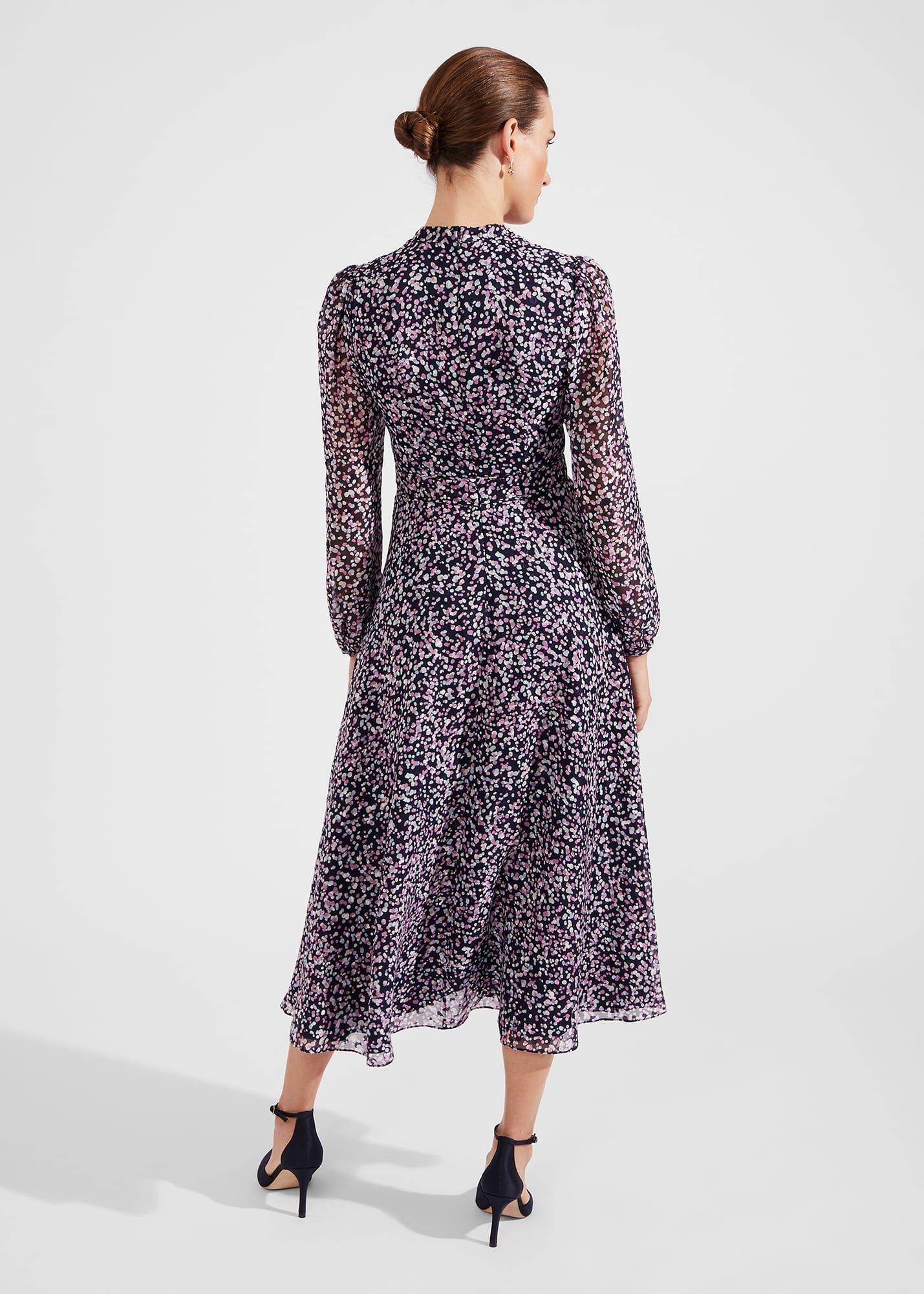 Aurora Fit And Flare Dress, Navy Multi, hi-res