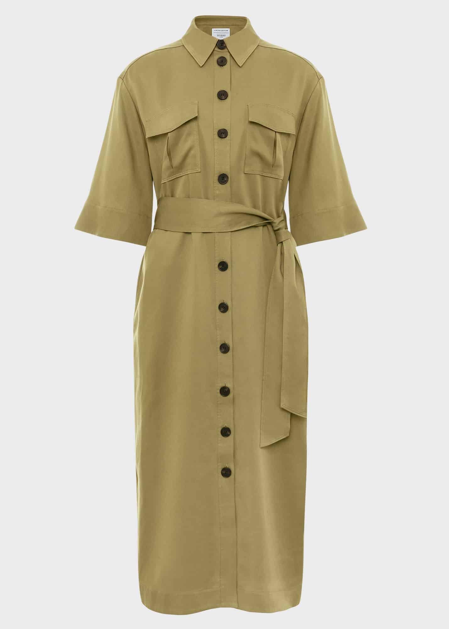 Claremont Dress, Dark Khaki, hi-res
