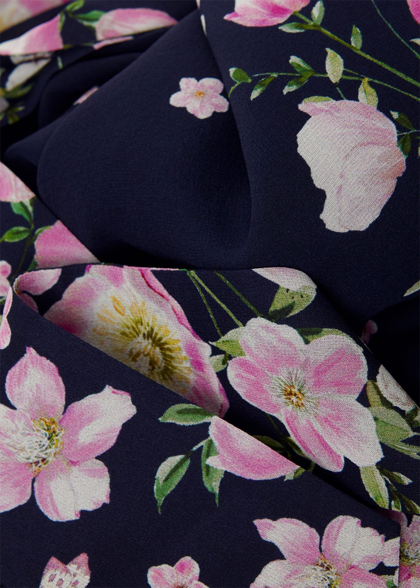 Juliet Floral Silk Dress, Navy Multi, hi-res
