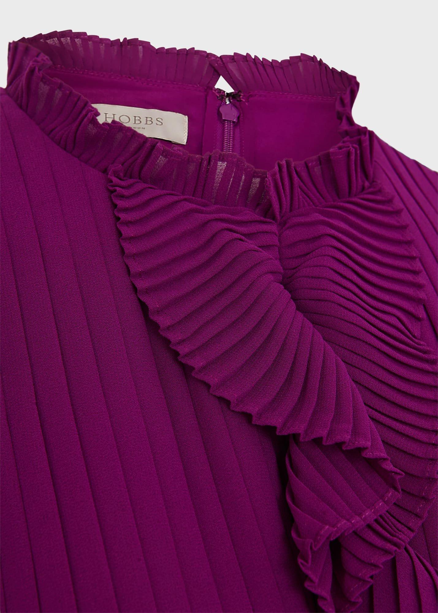 Addison Pleated Dress, Magenta Purple, hi-res