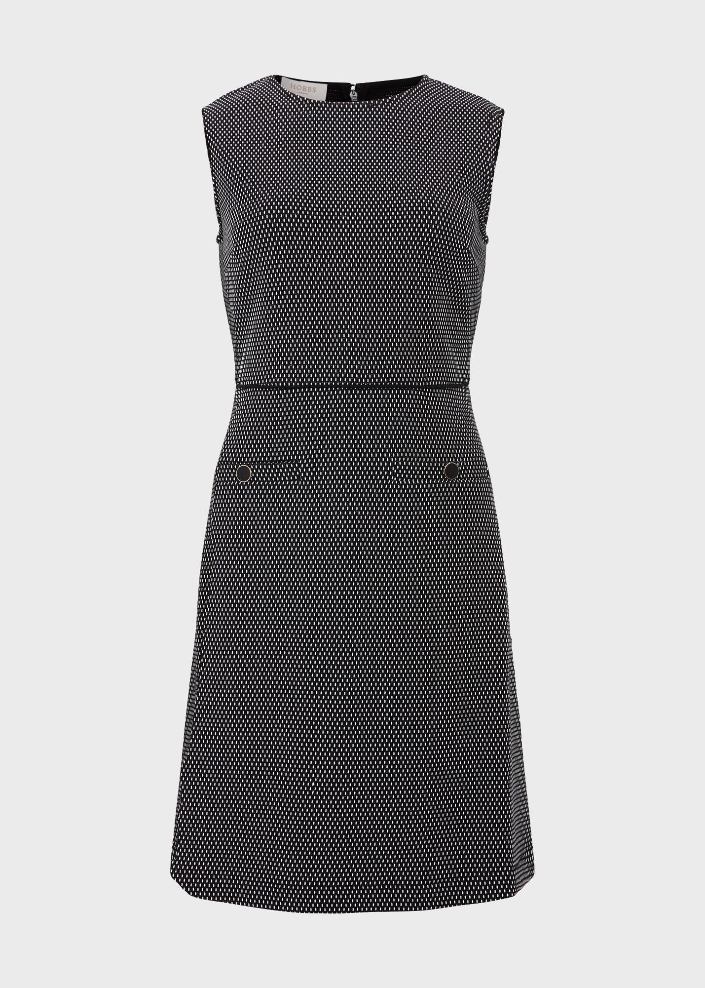 Violet Ponte Dress, Black Ivory, hi-res