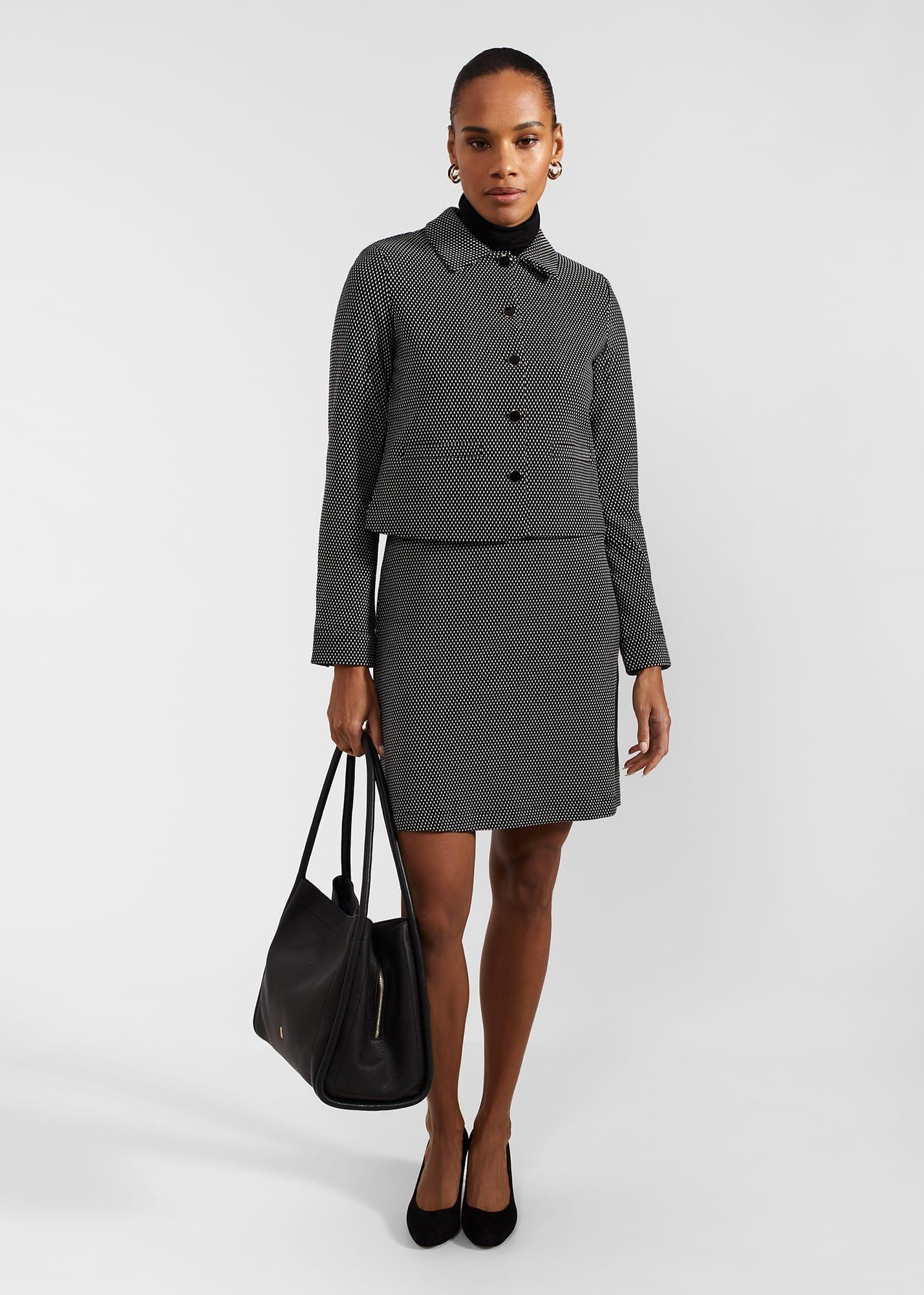 Violet Ponte Dress, Black Ivory, hi-res