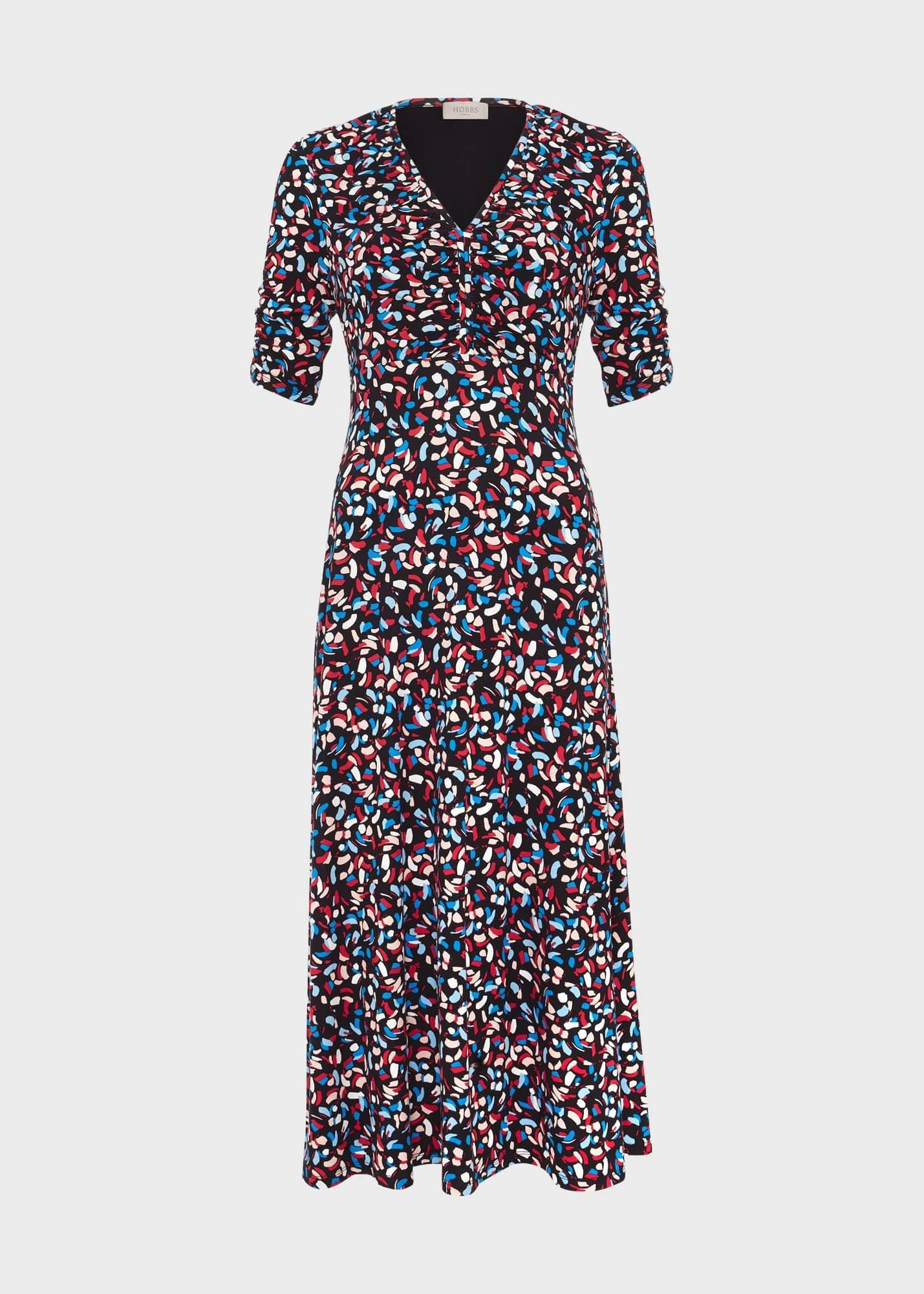 Petite Anela Dress, Navy Multi, hi-res