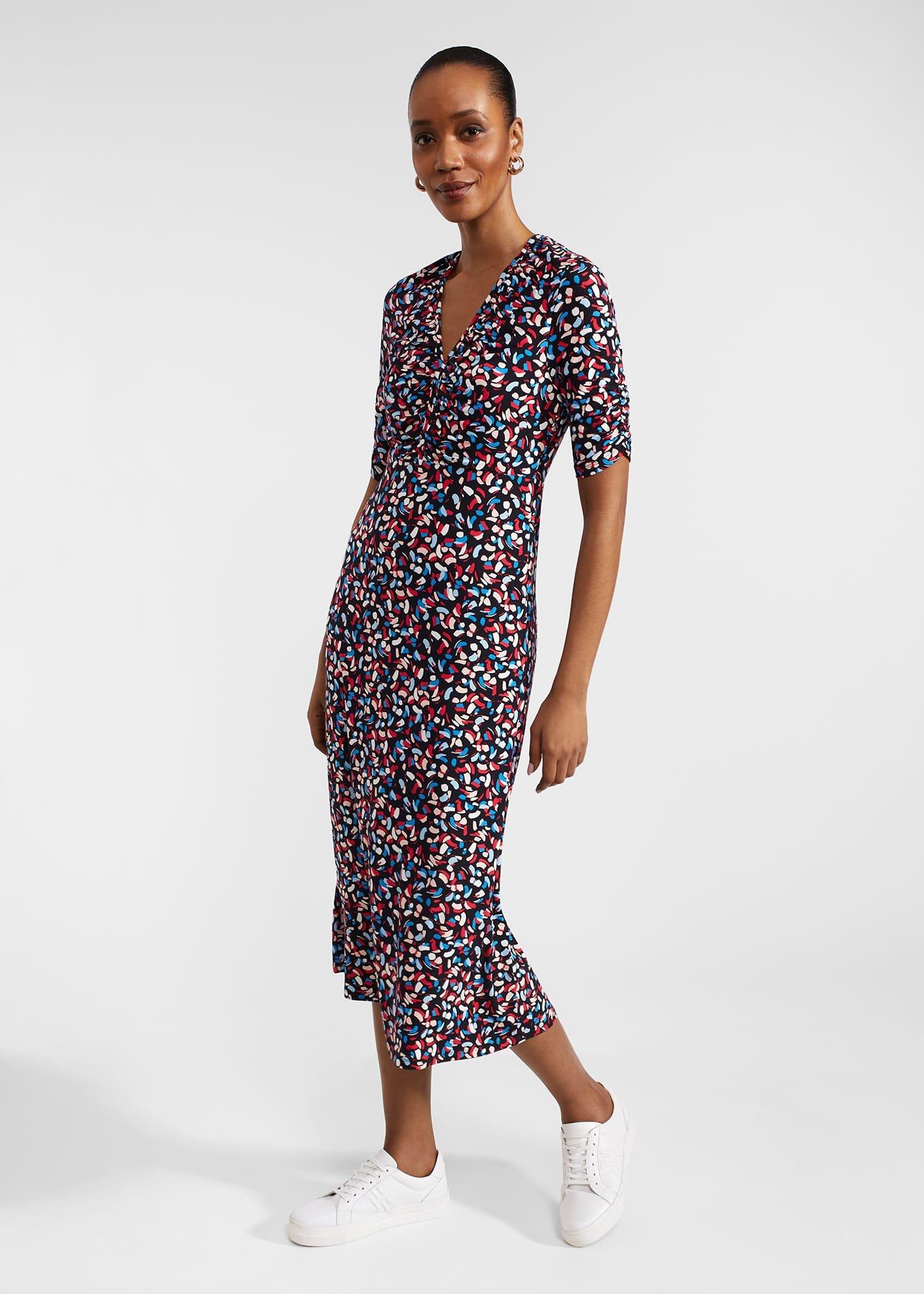 Petite Anela Dress, Navy Multi, hi-res