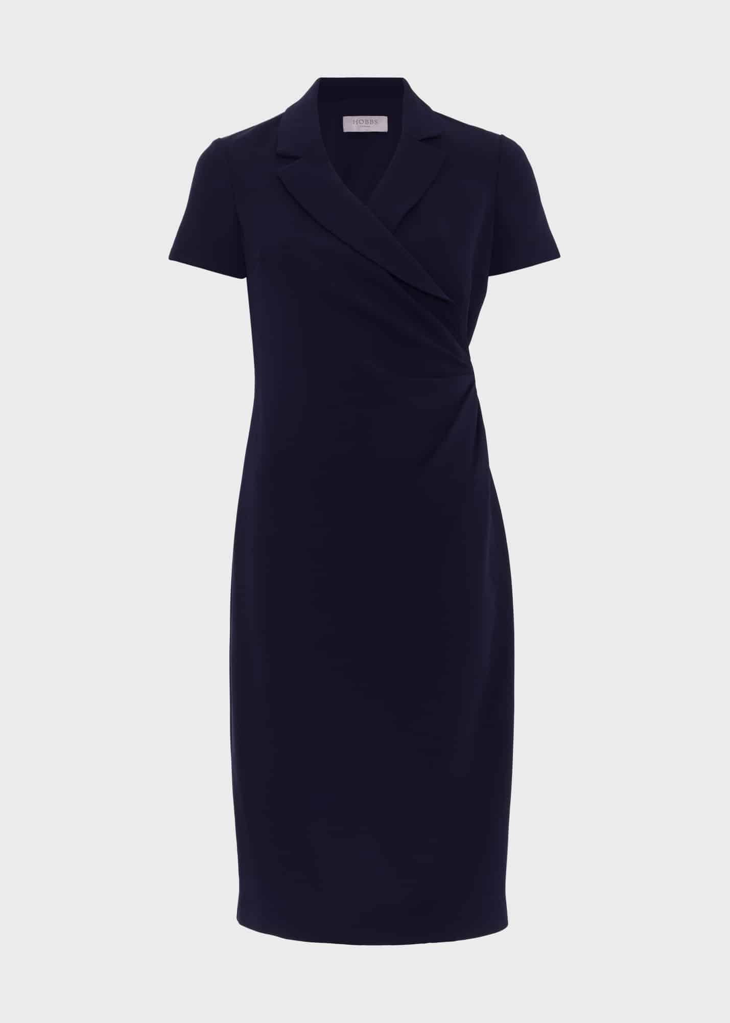Beck Wrap Dress, Midnight Navy, hi-res