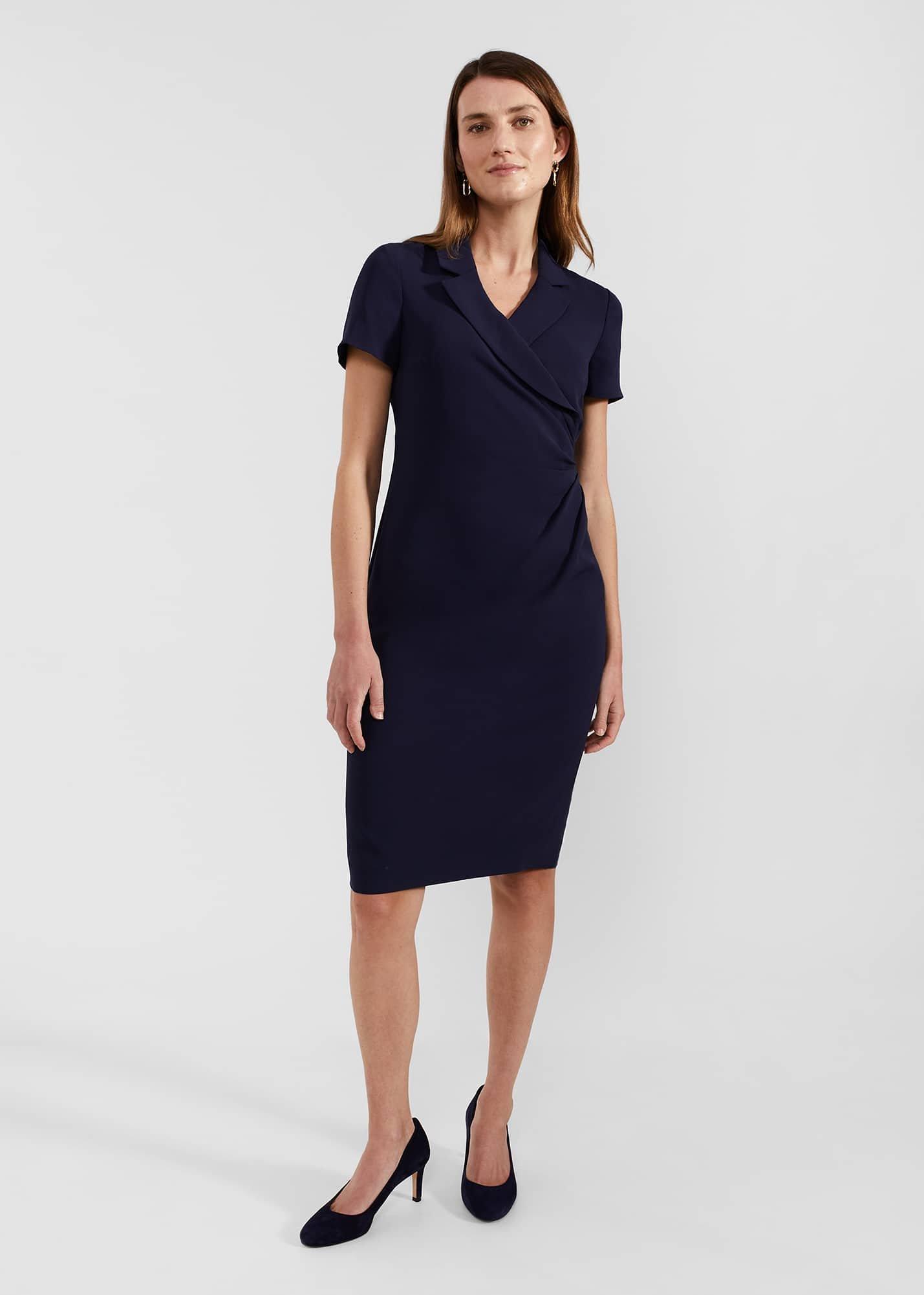 Beck Wrap Dress, Midnight Navy, hi-res