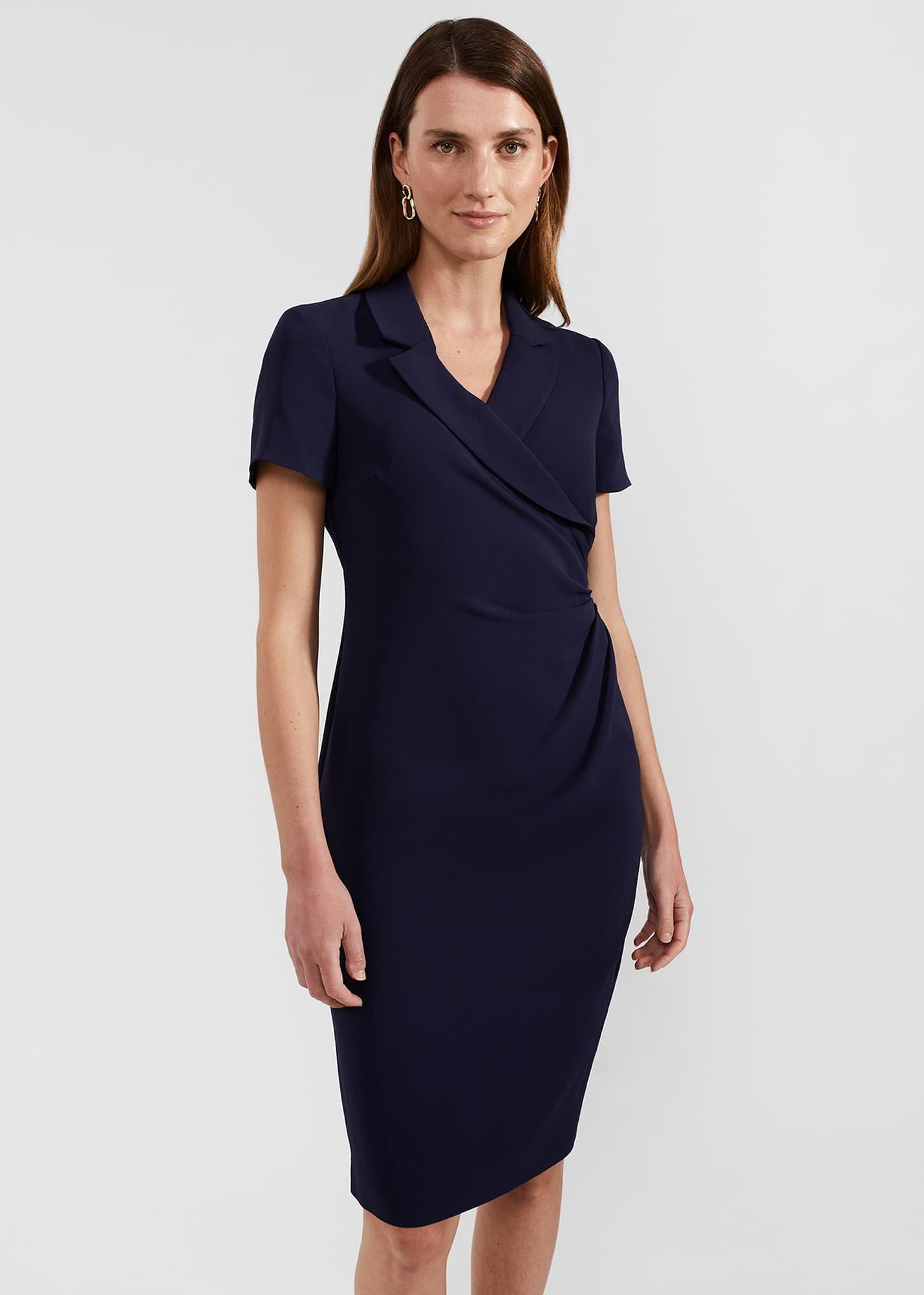 Beck Wrap Dress, Midnight Navy, hi-res