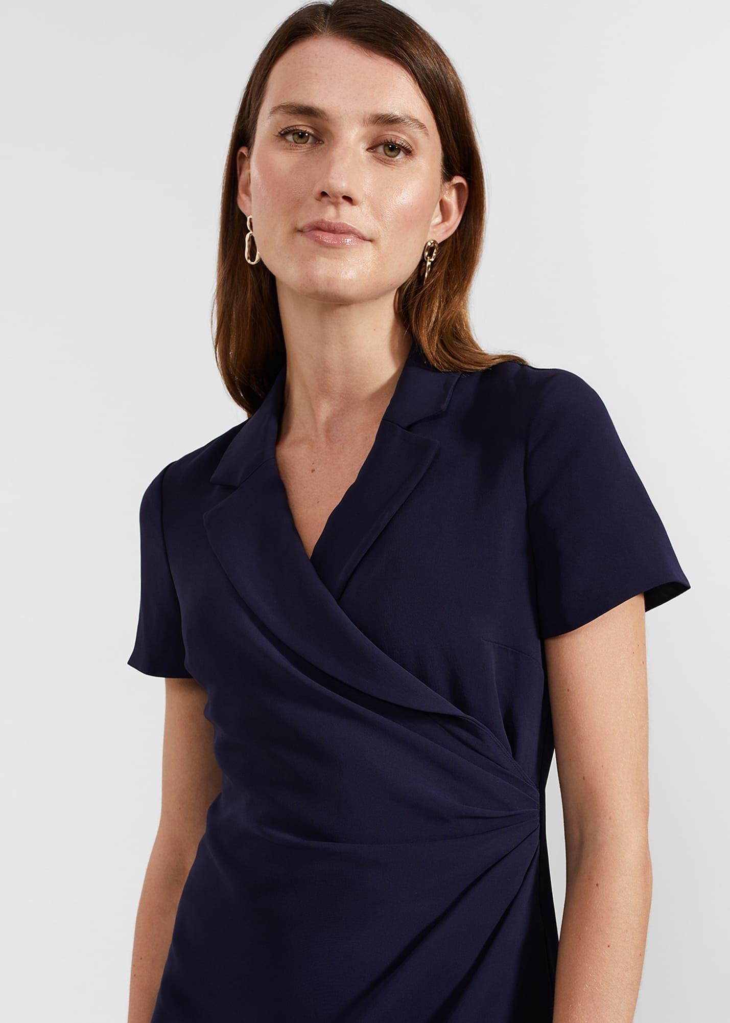 Beck Wrap Dress, Midnight Navy, hi-res