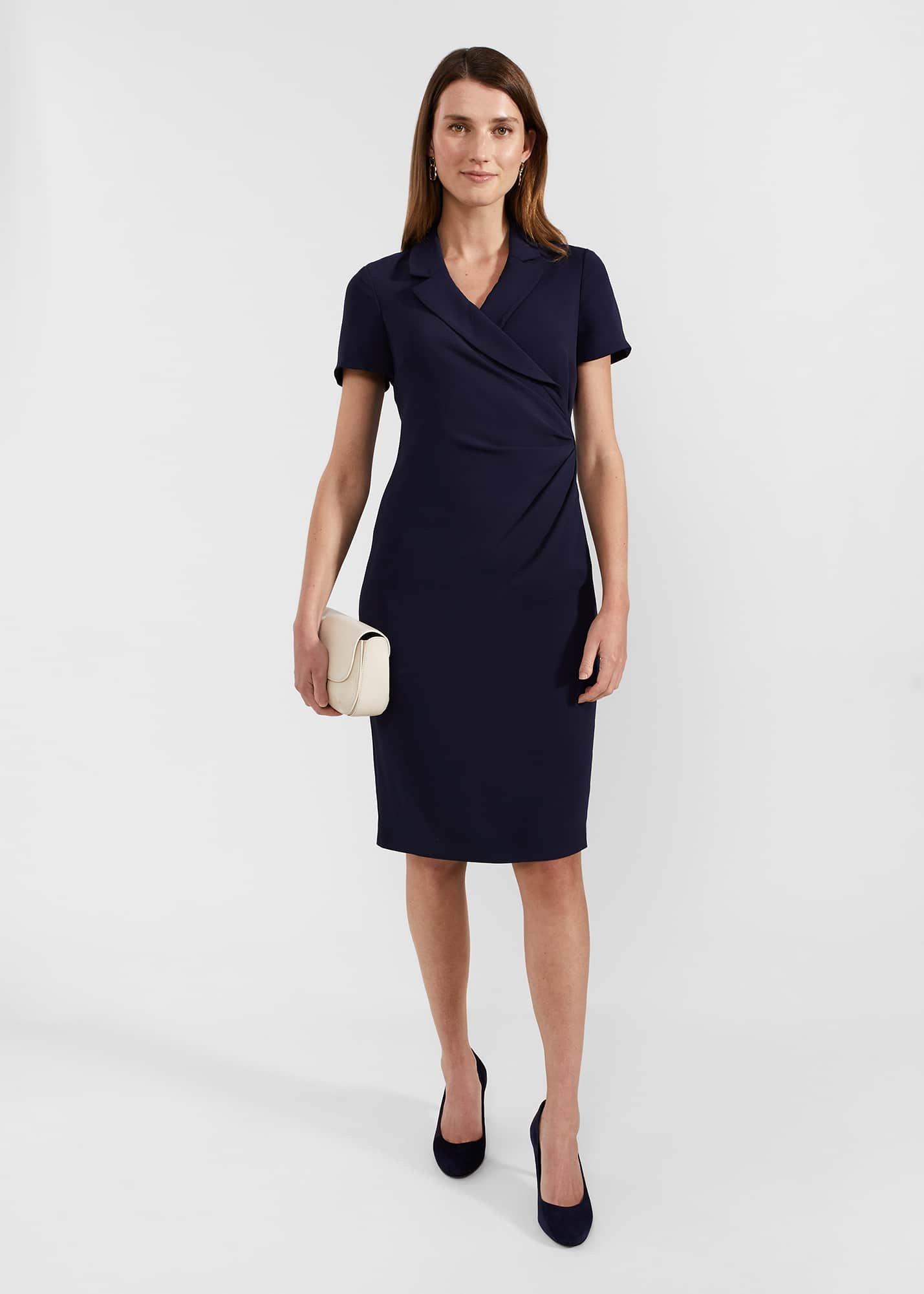 Beck Wrap Dress, Midnight Navy, hi-res