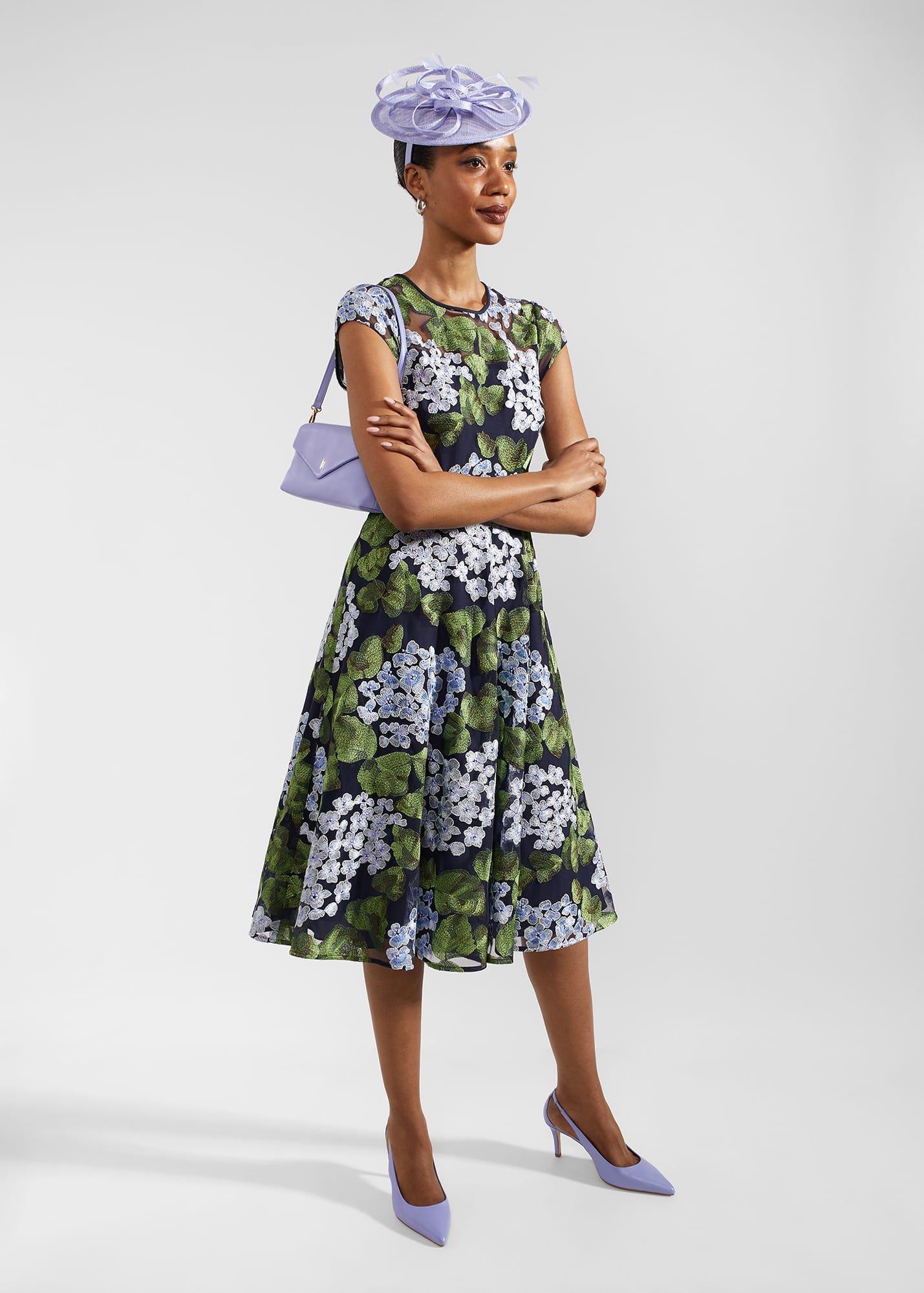 Tia Embroidered Dress, Navy Multi, hi-res