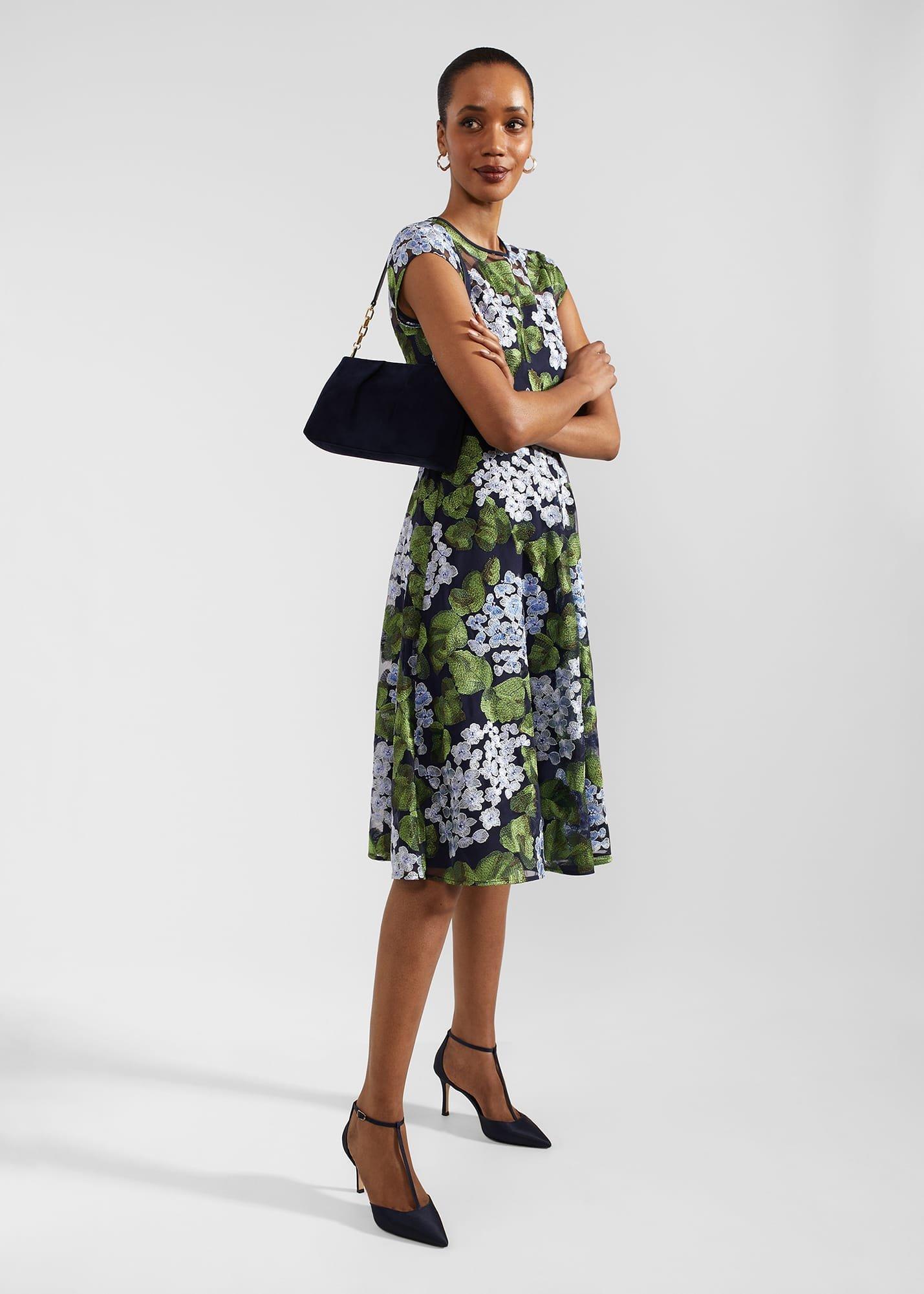 Tia Embroidered Dress, Navy Multi, hi-res