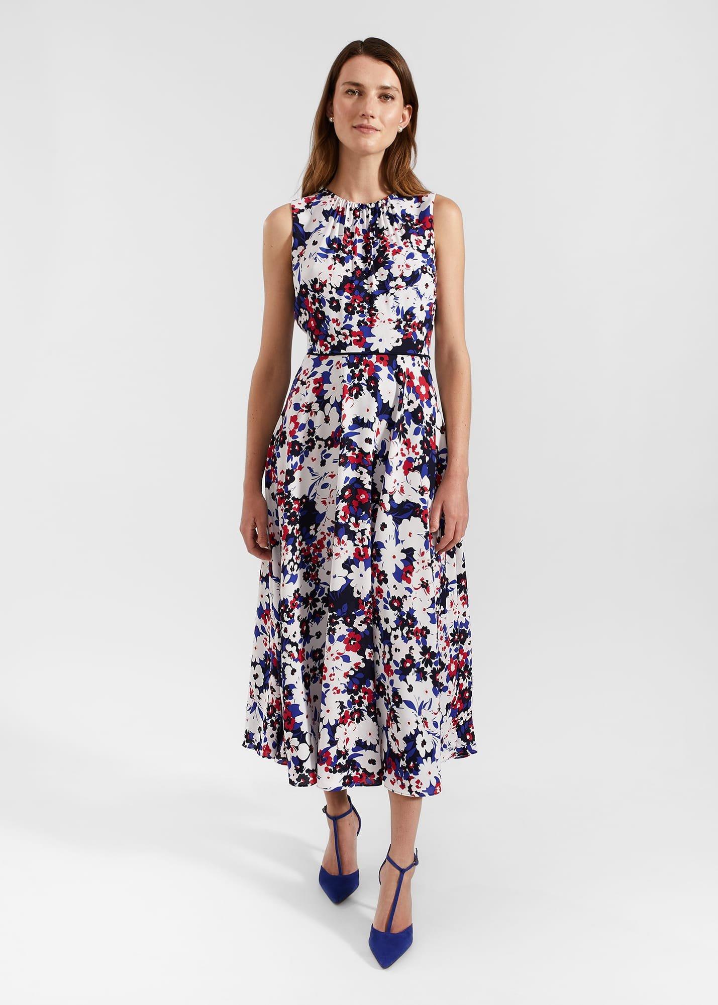 Carly Gathered Neck Floral Dress