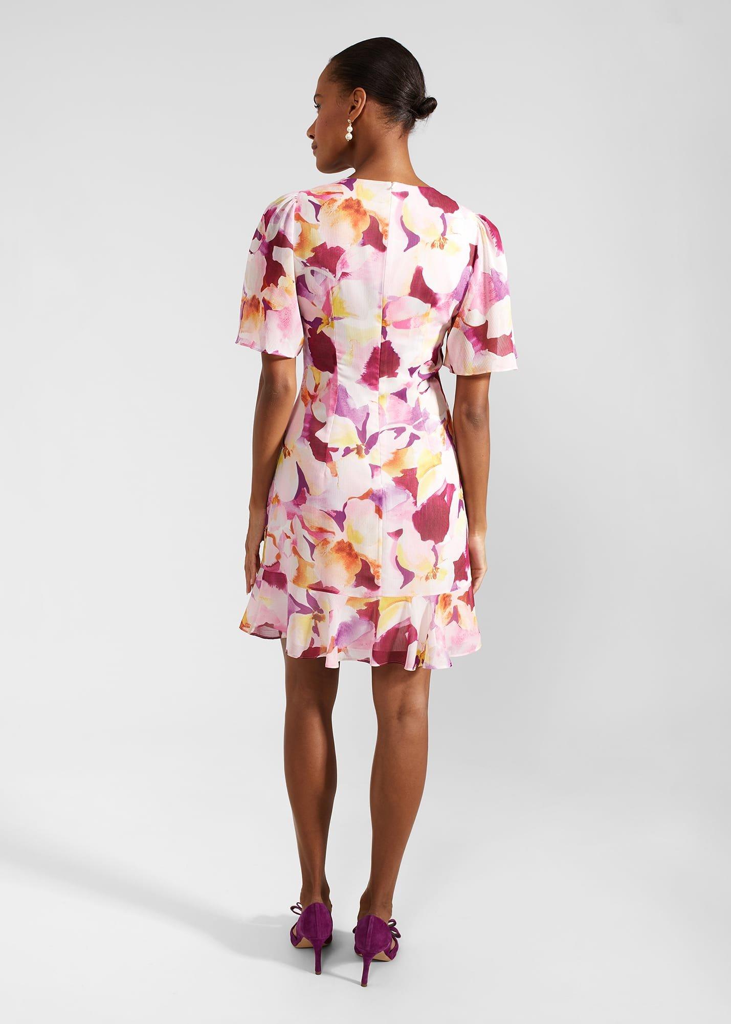 Iona Frill Hem Dress, Pink Multi, hi-res