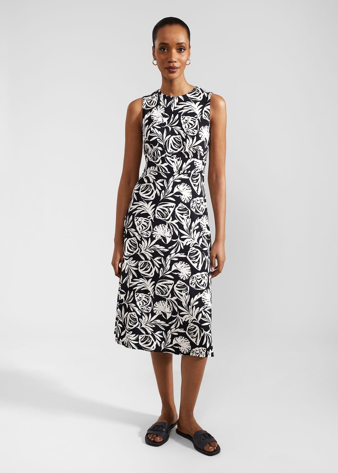 Petite Marylise Dress, Navy Ivory, hi-res