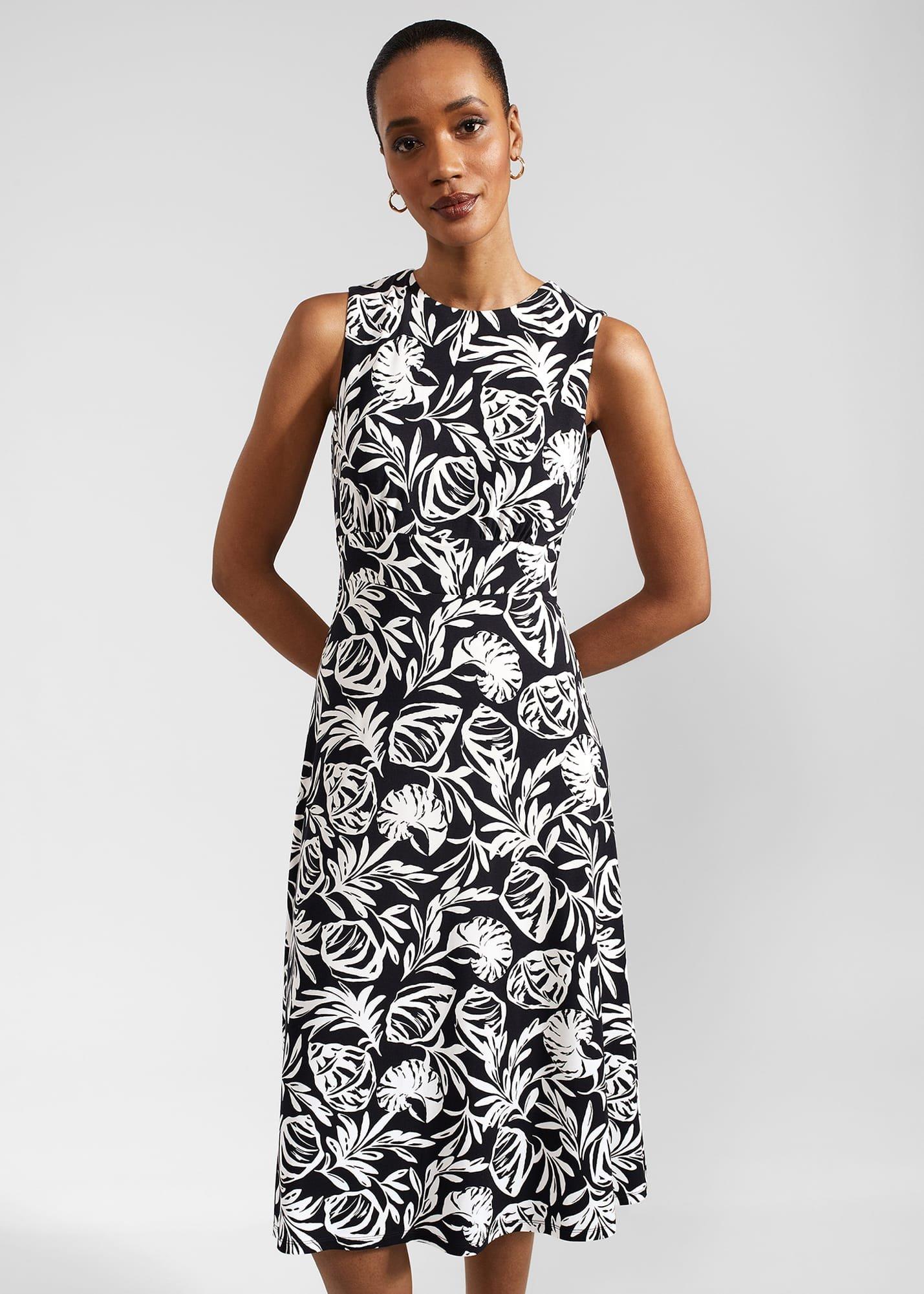 Petite Marylise Dress, Navy Ivory, hi-res