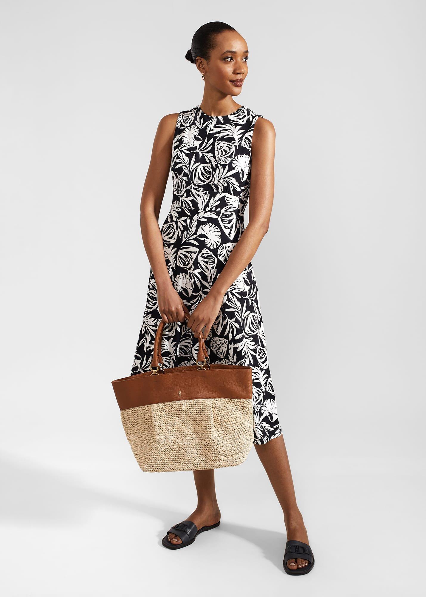 Petite Marylise Dress, Navy Ivory, hi-res