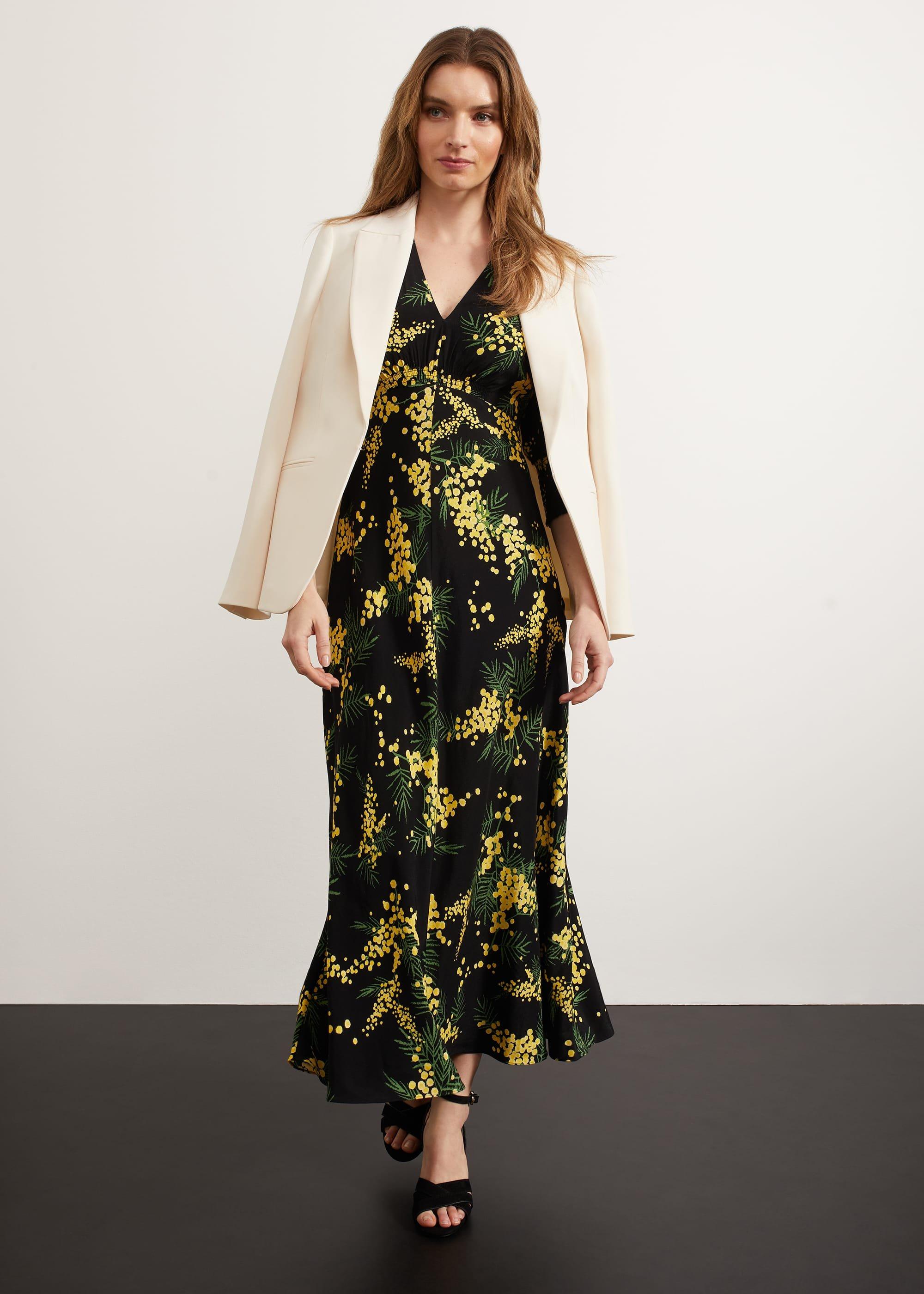 Lockwood V Neck Tie Dress, Black Multi, hi-res