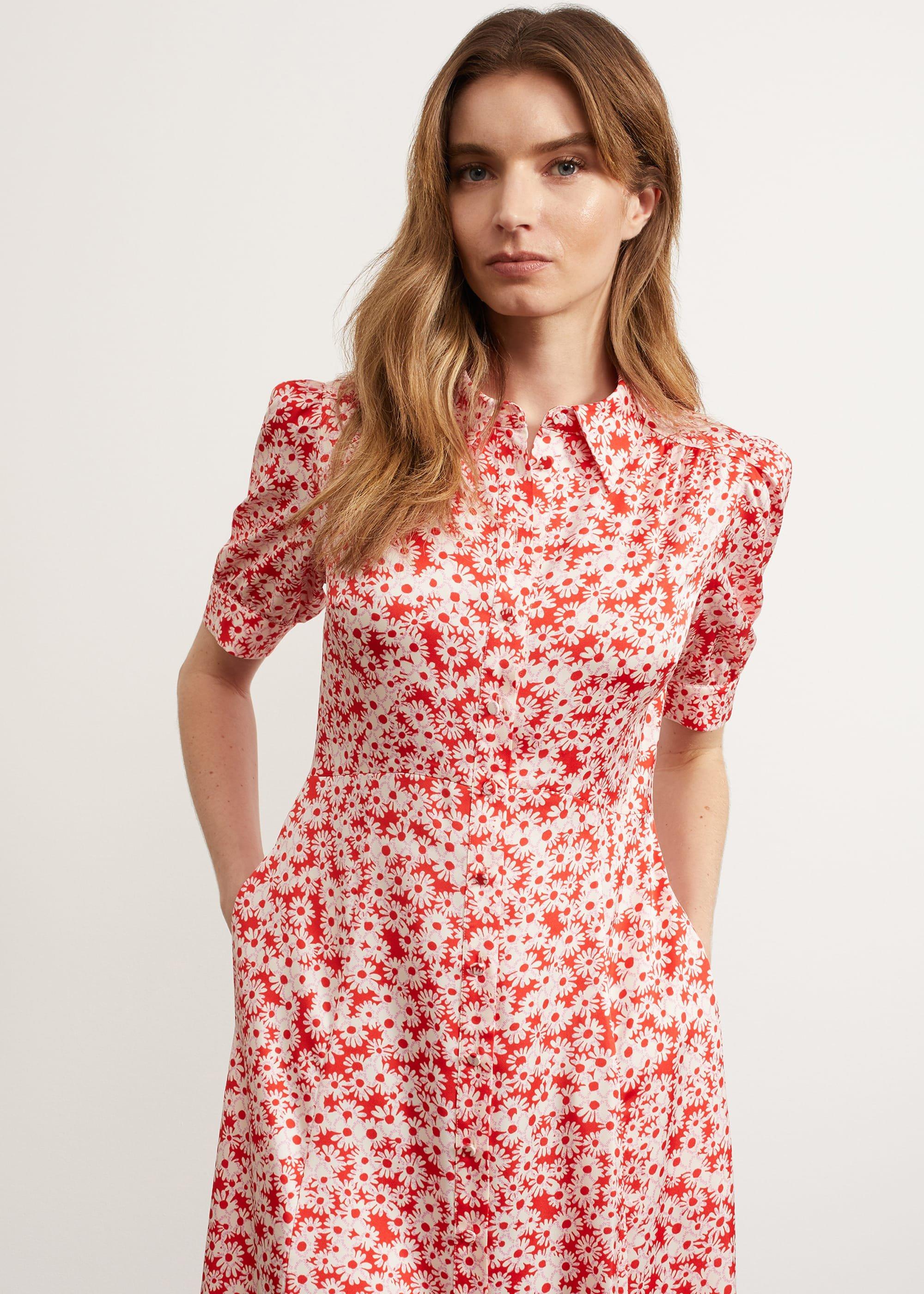 Chiswell Paris Shirt Dress, Red Ivory, hi-res