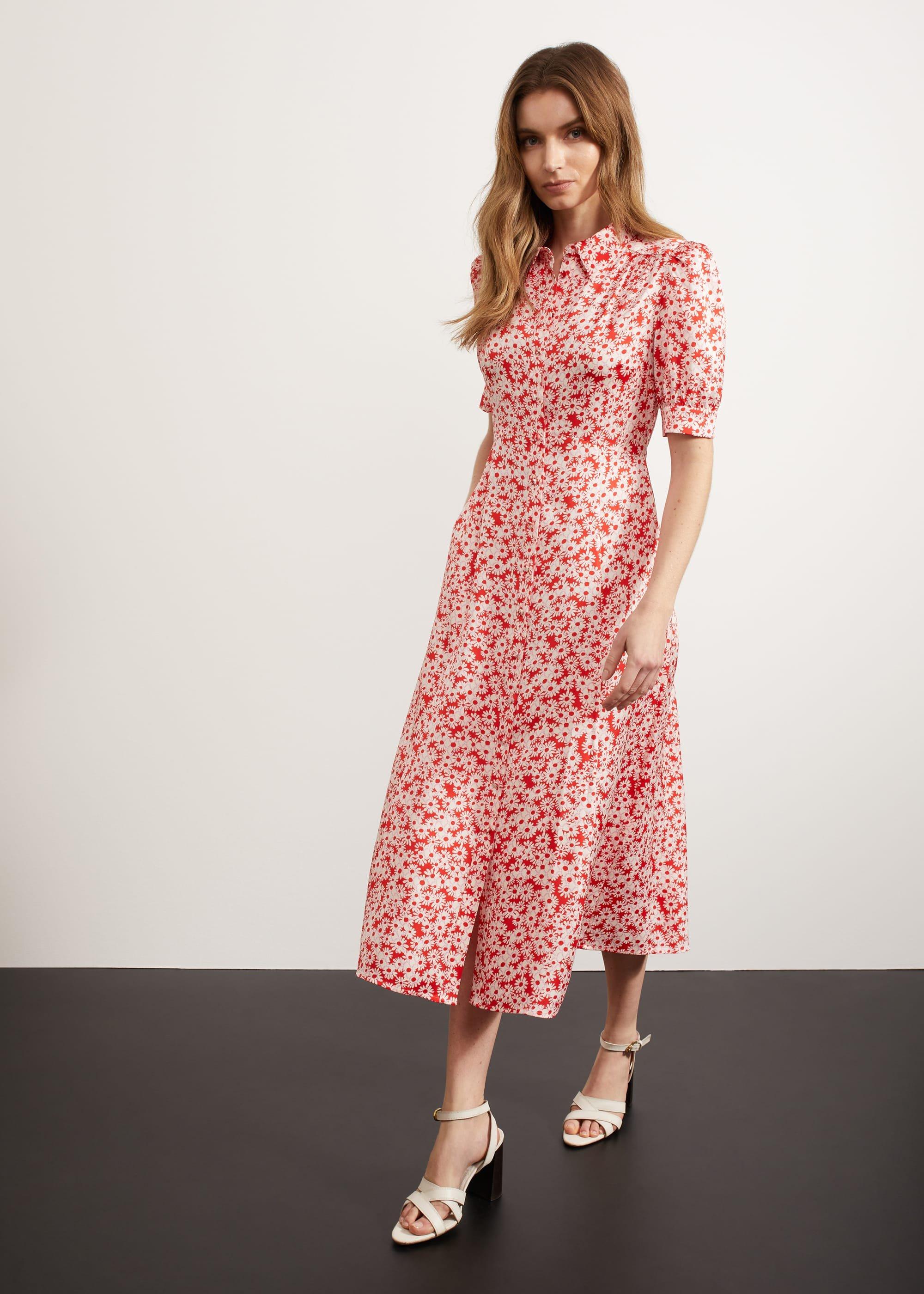 Chiswell Paris Shirt Dress, Red Ivory, hi-res