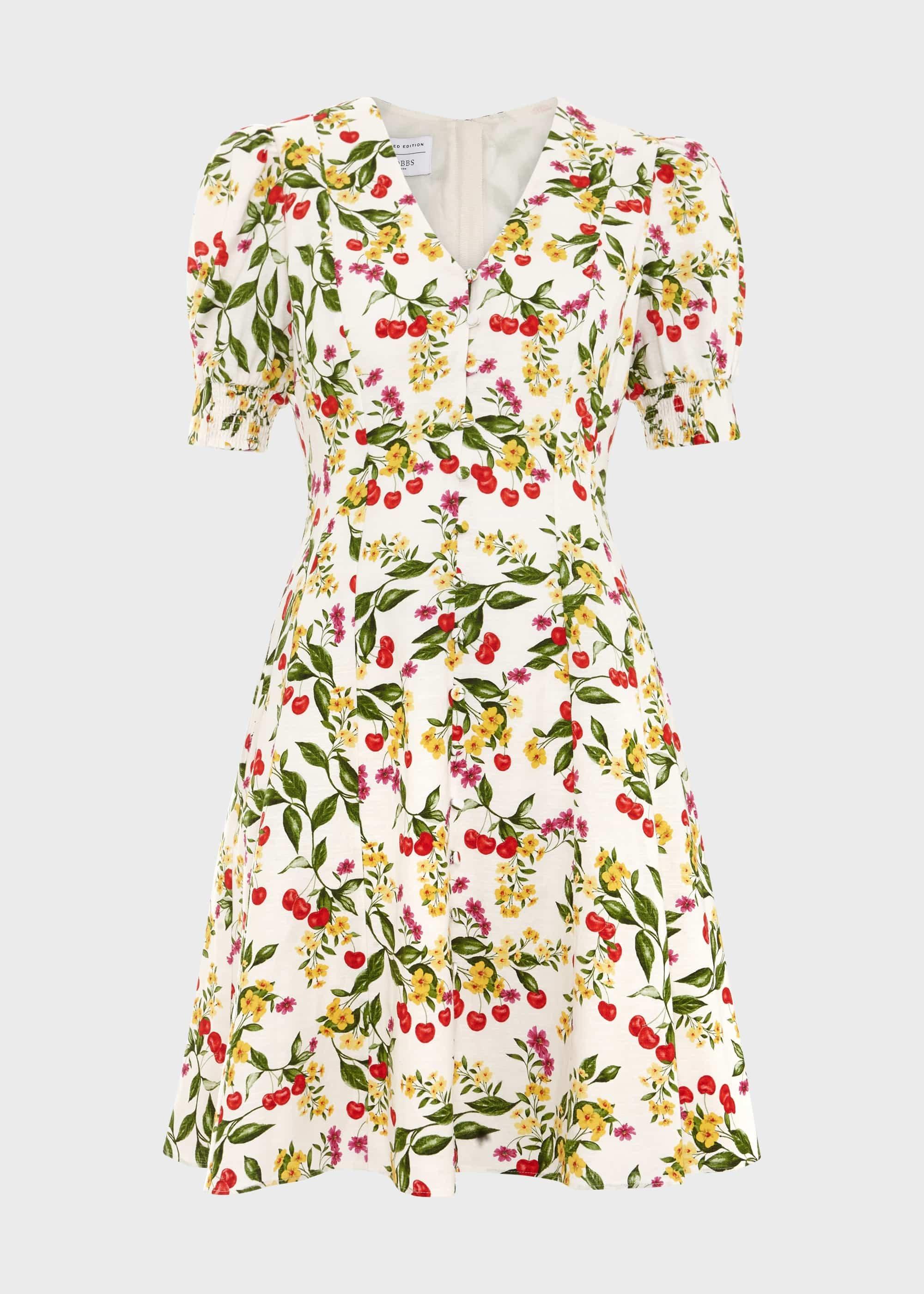 Coniston V Neck Mini Dress, Ivory Multi, hi-res