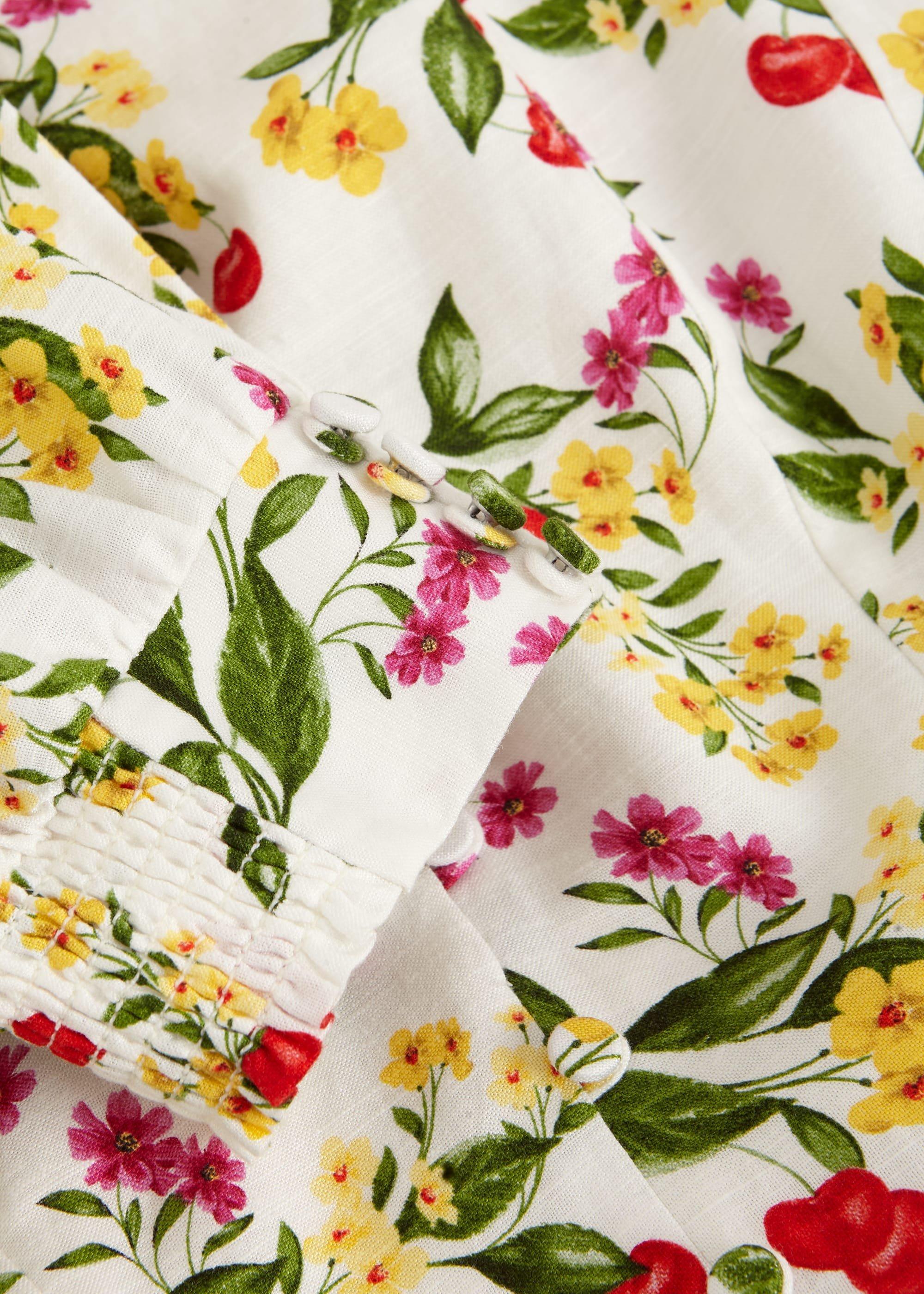 Coniston V Neck Mini Dress, Ivory Multi, hi-res