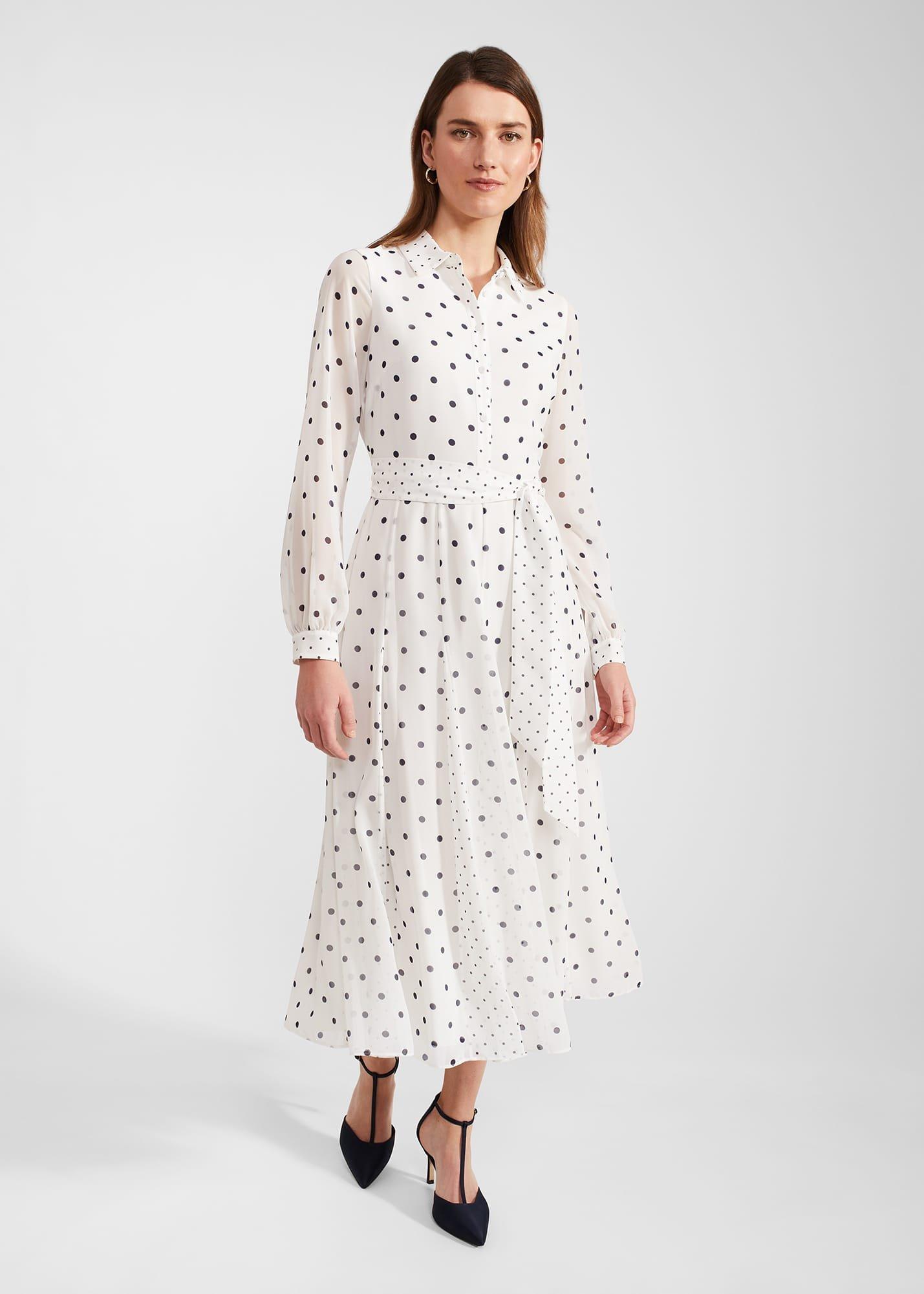 Lucilla Dress, Ivory Navy, hi-res