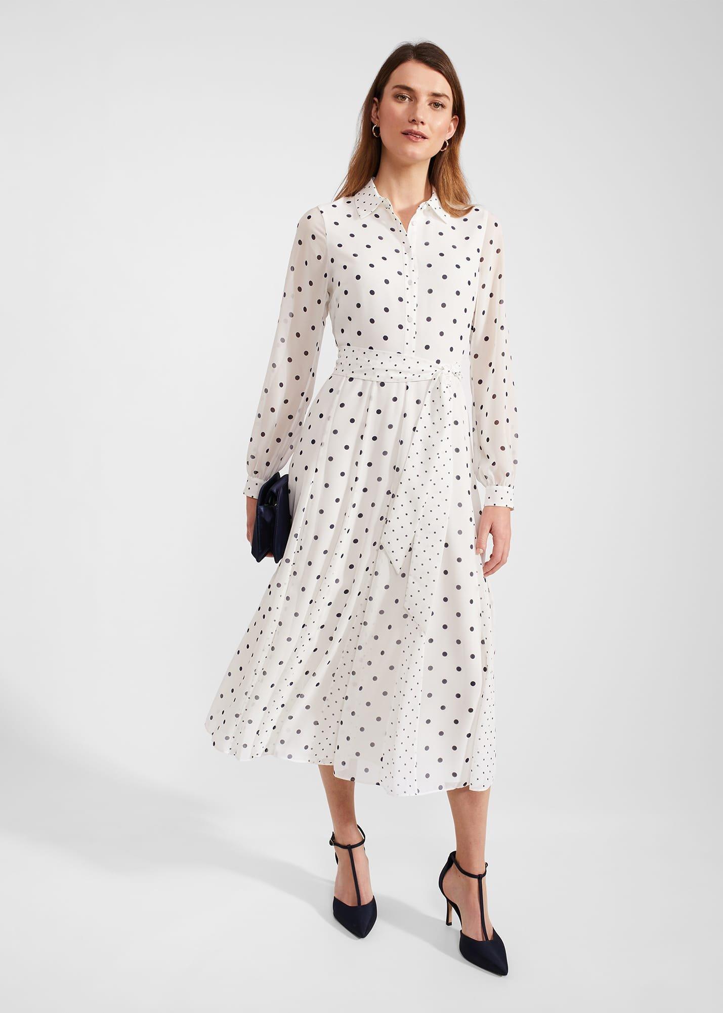 Lucilla Dress, Ivory Navy, hi-res