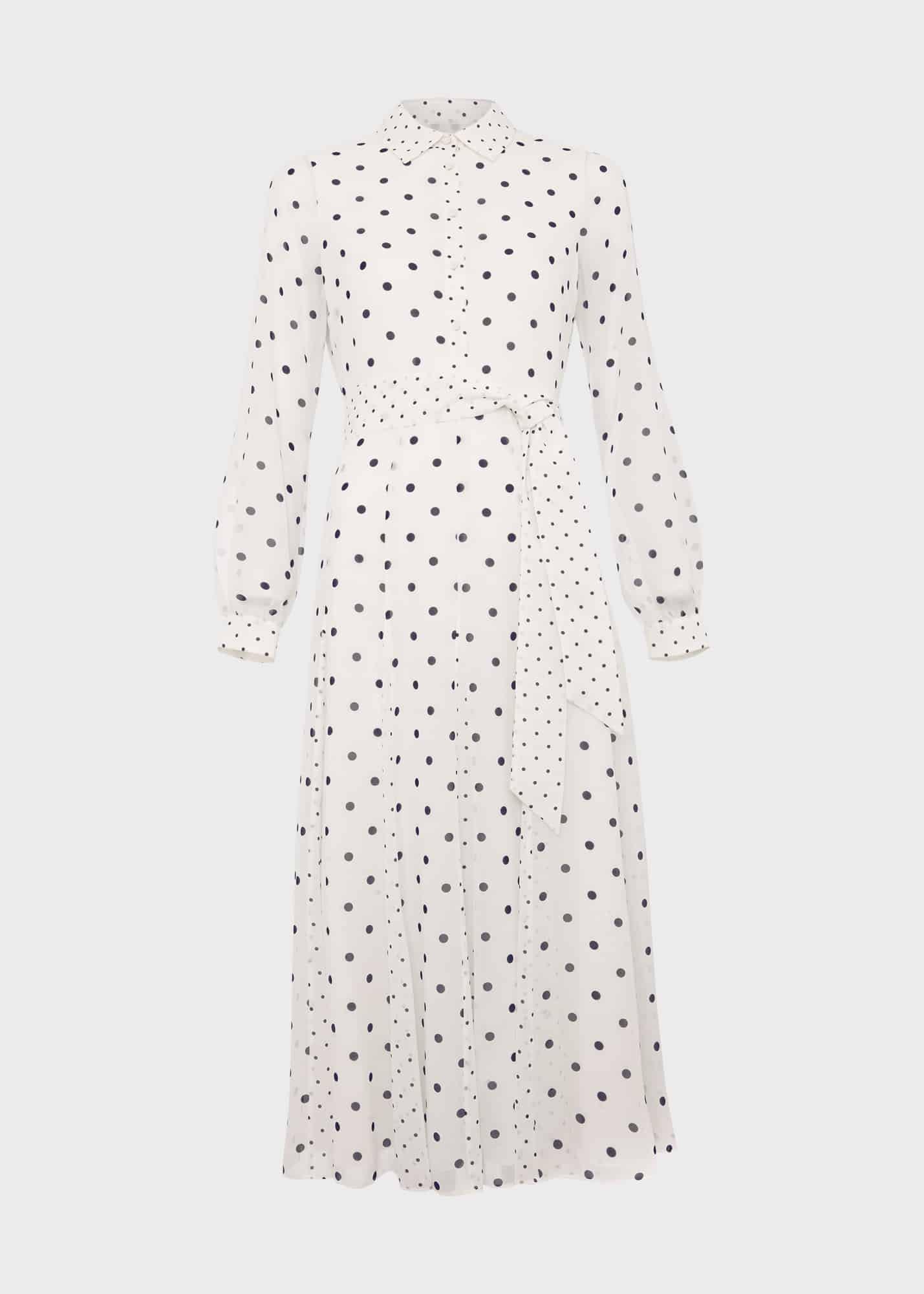 Petite Lucilla Dress, Ivory Navy, hi-res
