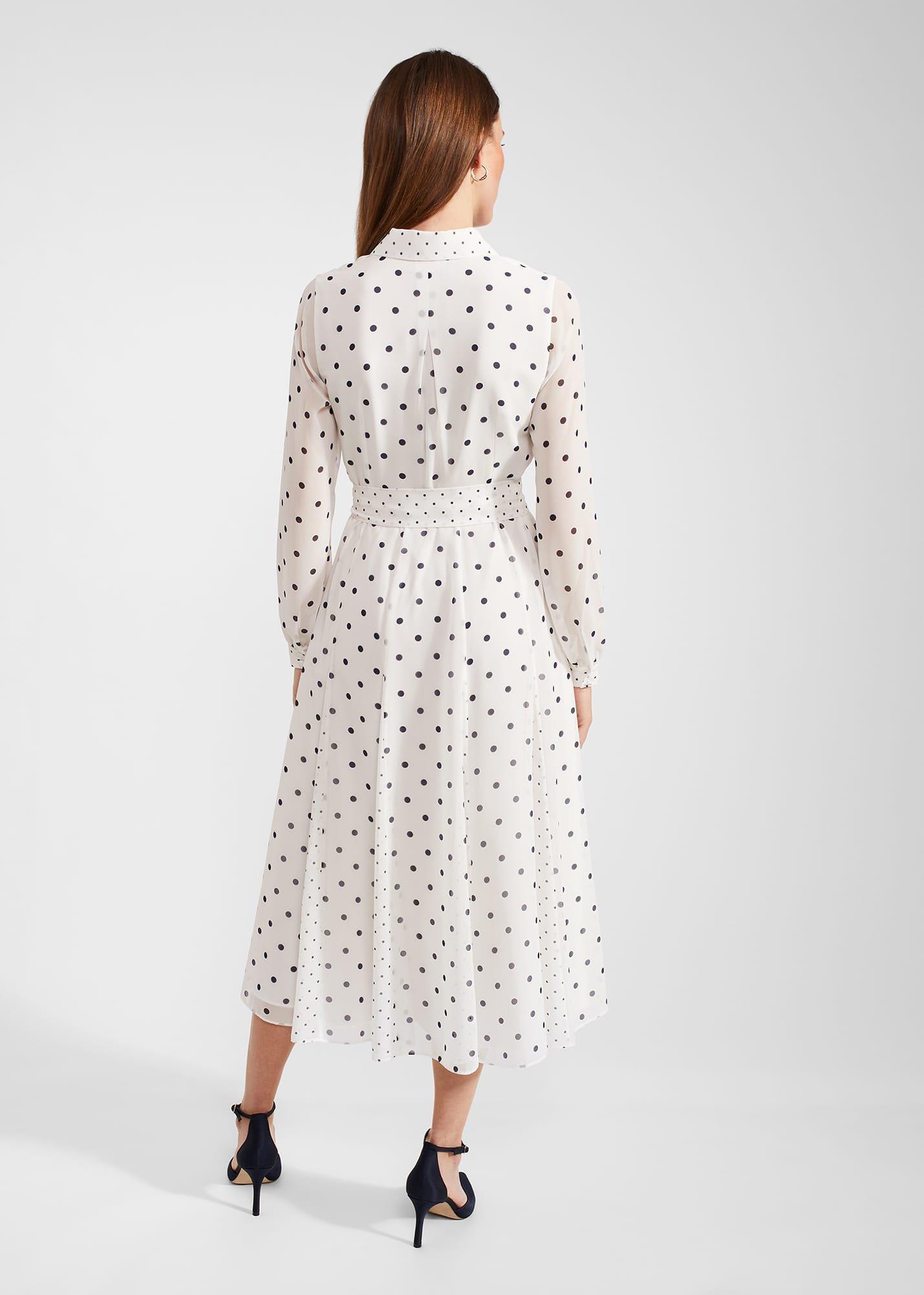Petite Lucilla Dress, Ivory Navy, hi-res
