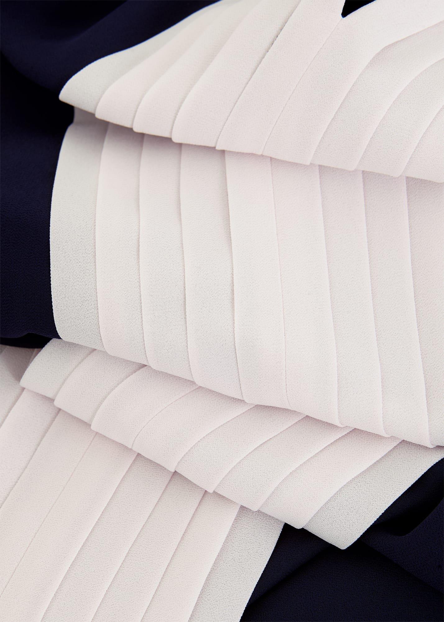 Lila Pleated Midi Dress, Navy Pale Pink, hi-res