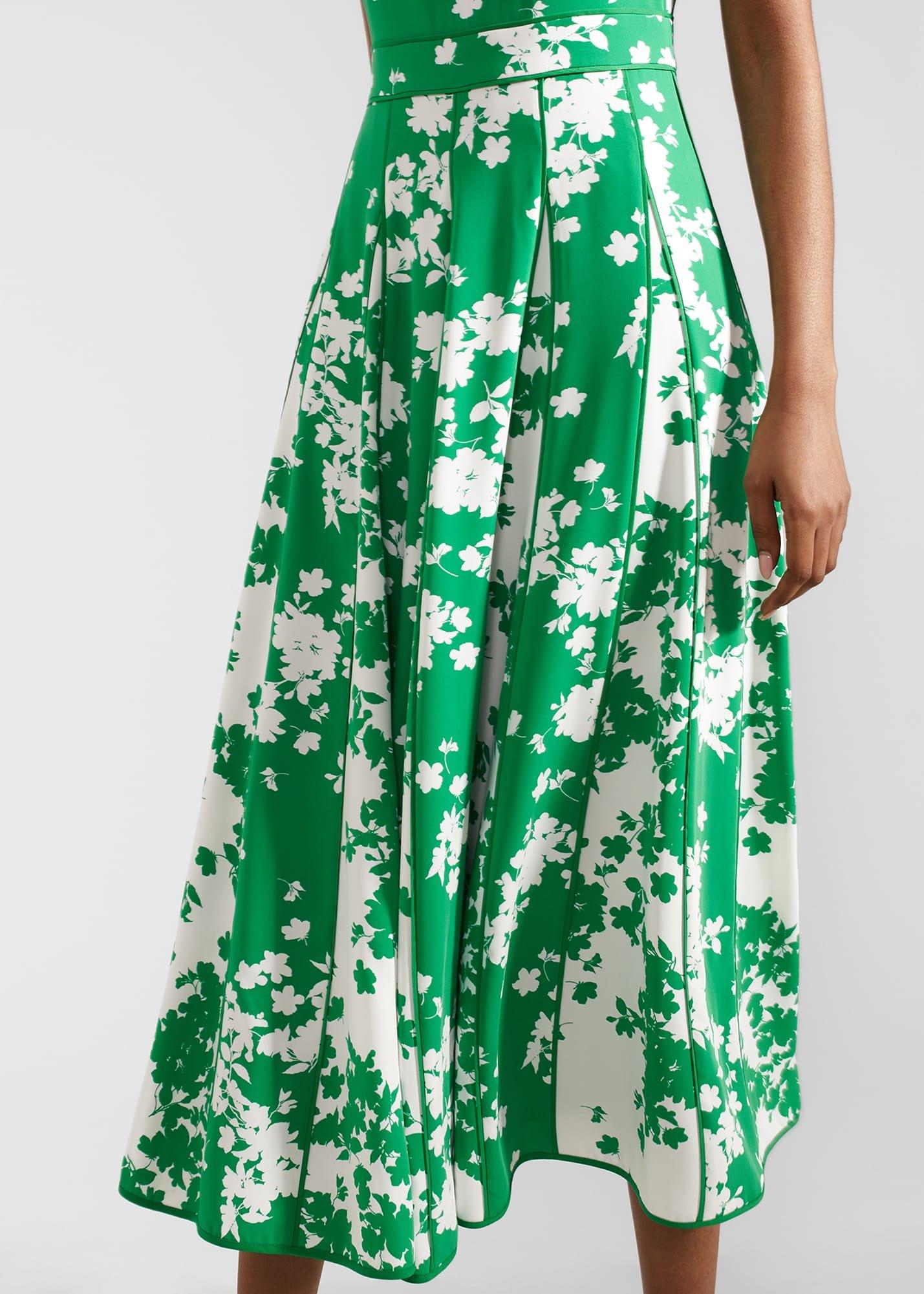 Angelica Floral Midi Dress, Green Ivory, hi-res