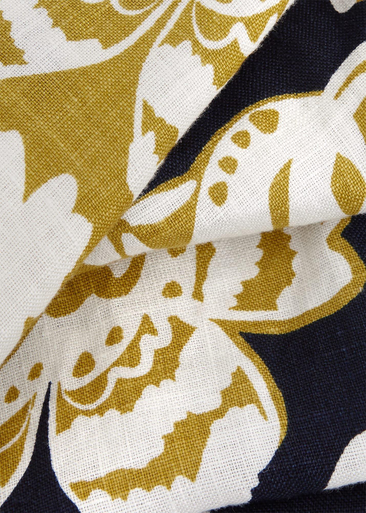 Petite Twitchill Linen Dress, Navy Yellow, hi-res