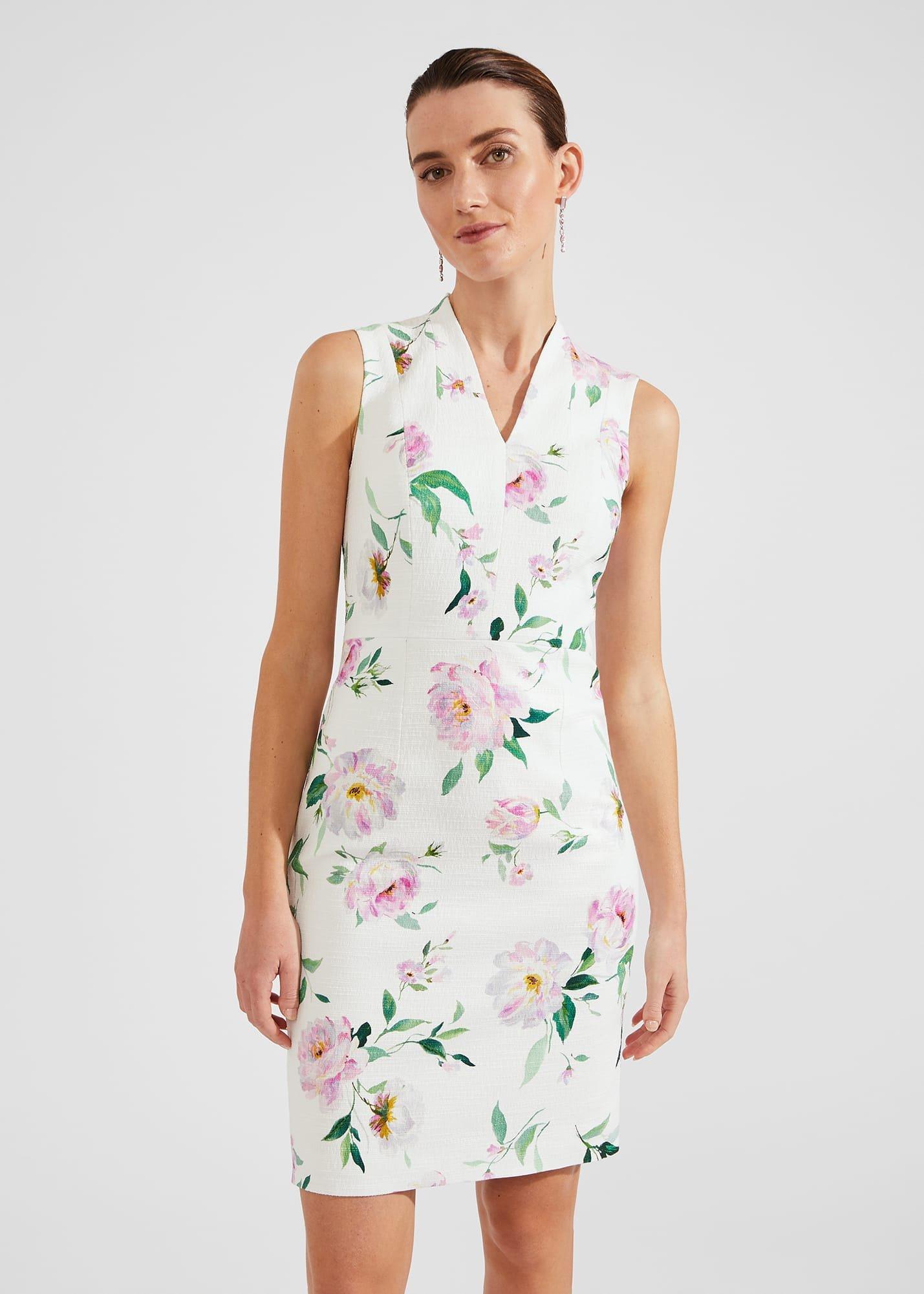 Petite Suzanna Floral Tweed Dress, Ivory Multi, hi-res