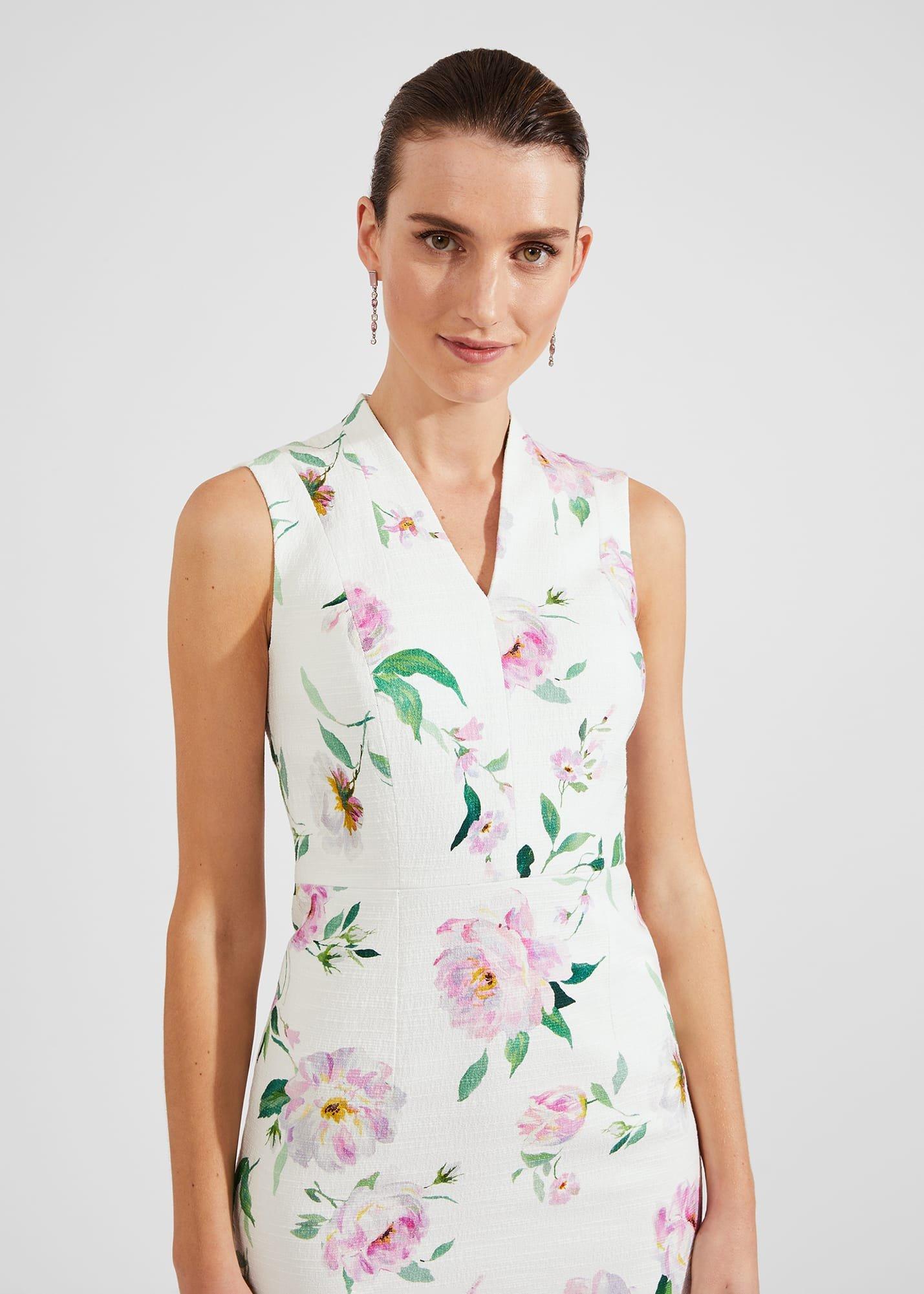 Petite Suzanna Floral Tweed Dress, Ivory Multi, hi-res