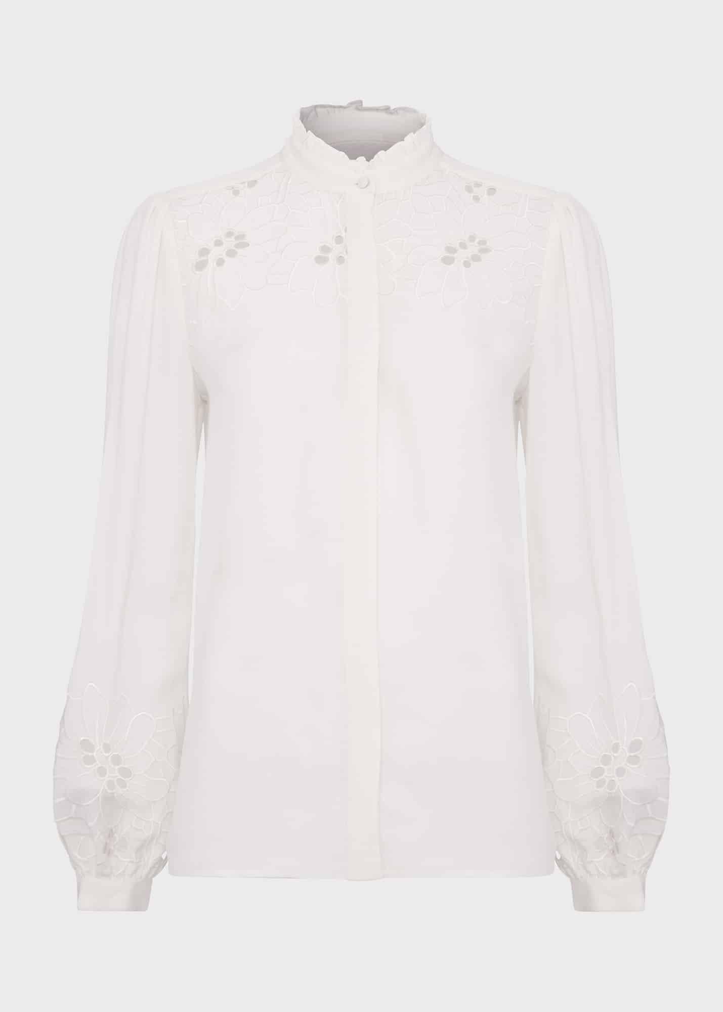 Ada Embroidered Top, Ivory, hi-res