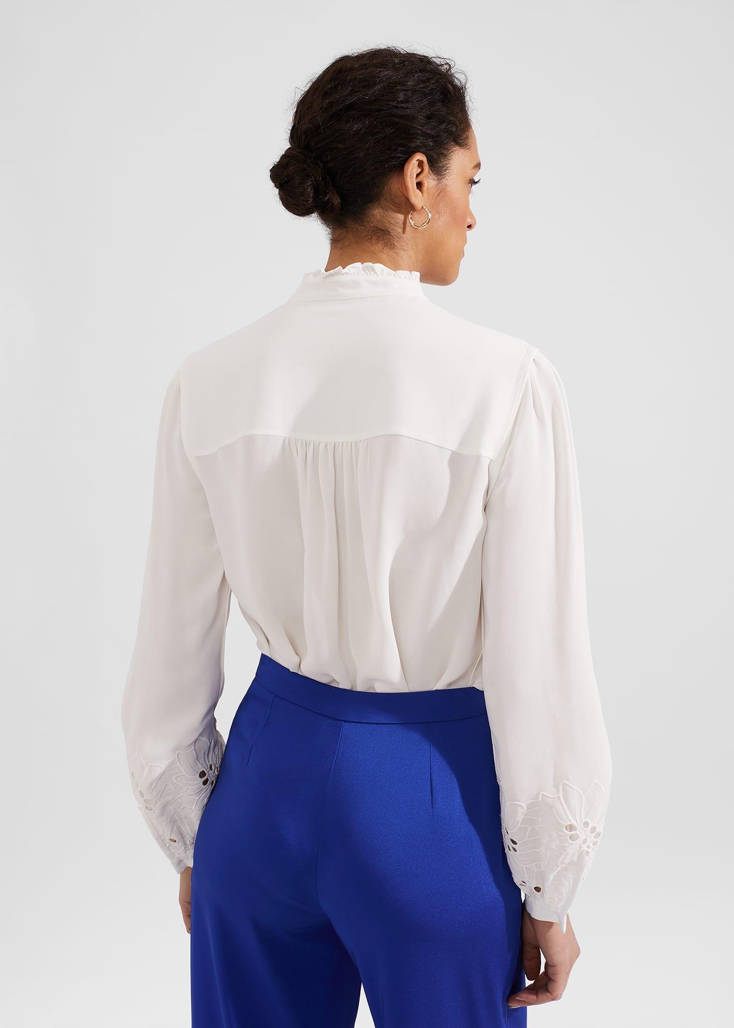 Ada Embroidered Top, Ivory, hi-res