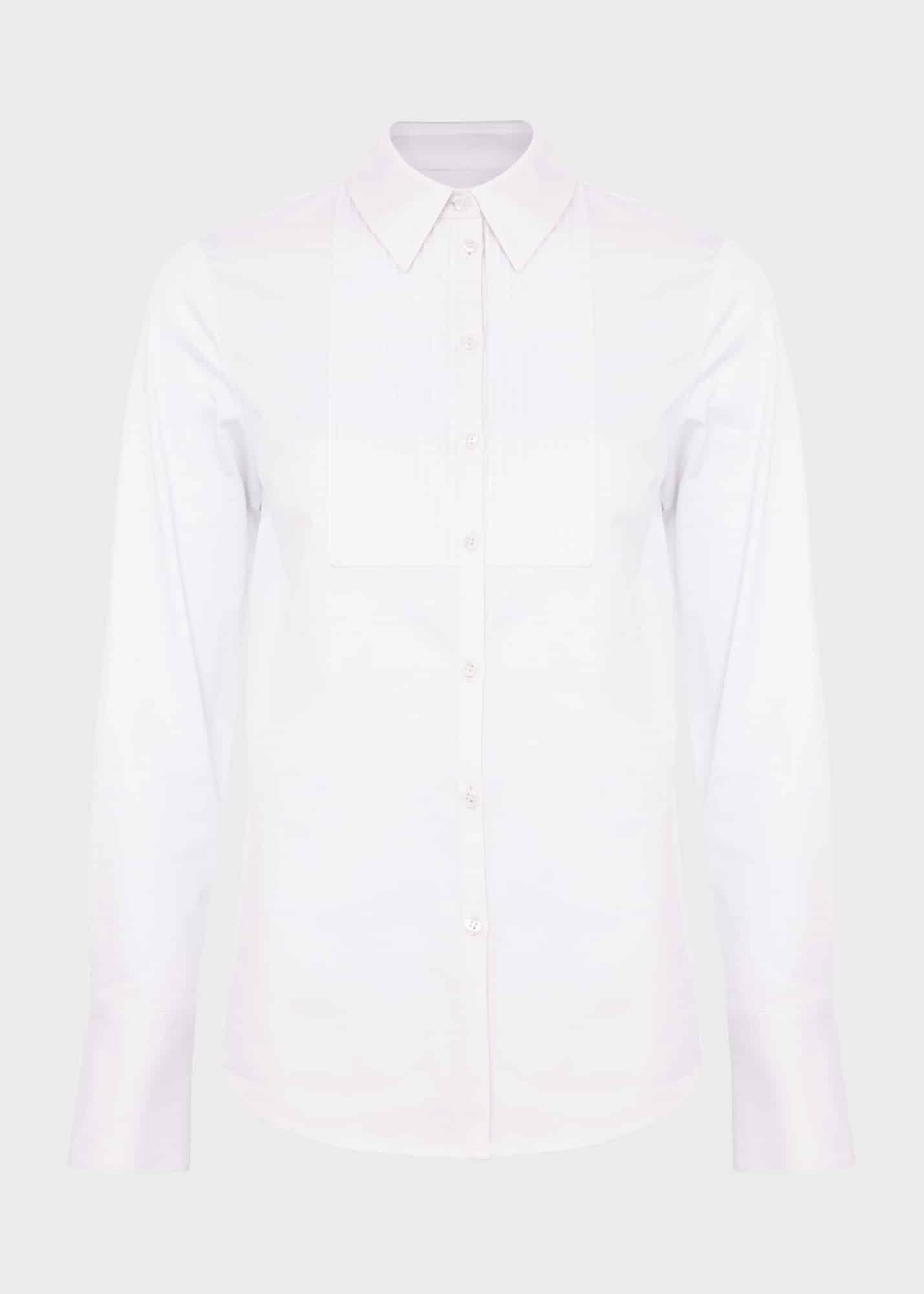 Valerie Cotton Blend Shirt, White, hi-res